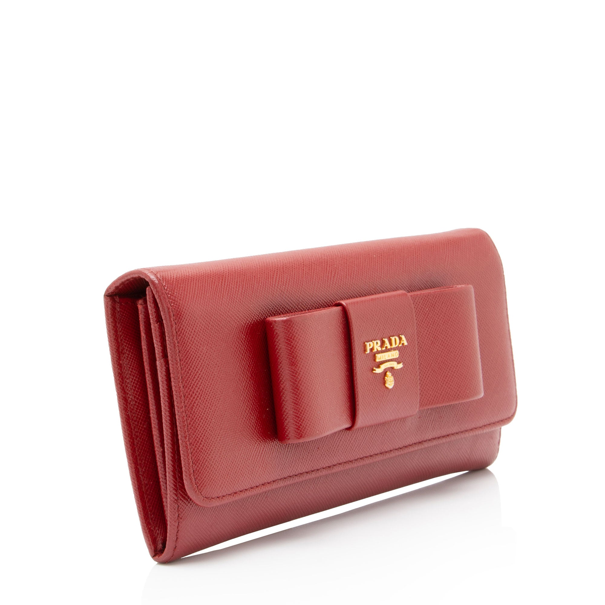 Prada Saffiano Bow Continental Wallet