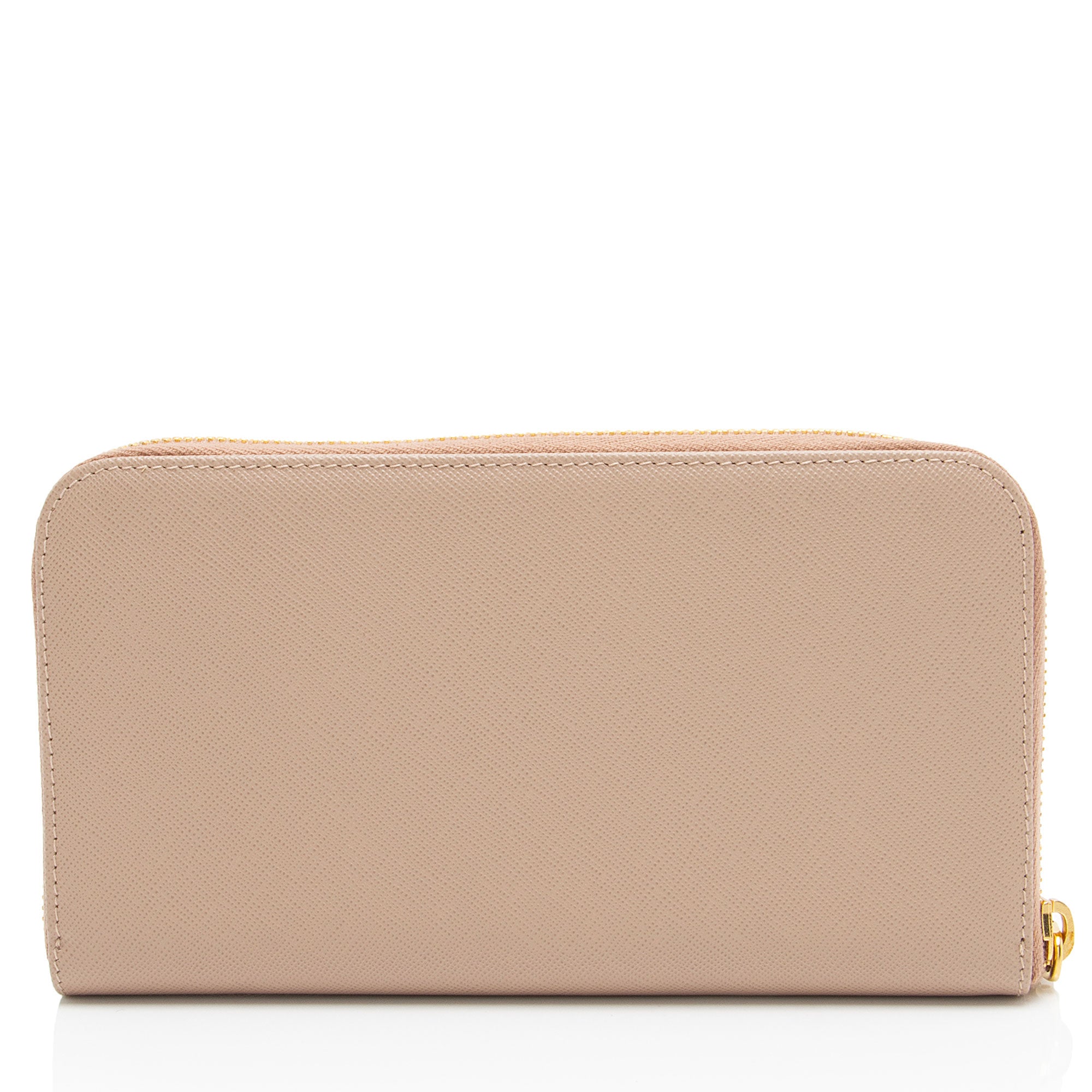 Prada Saffiano Bow Zip Around Wallet