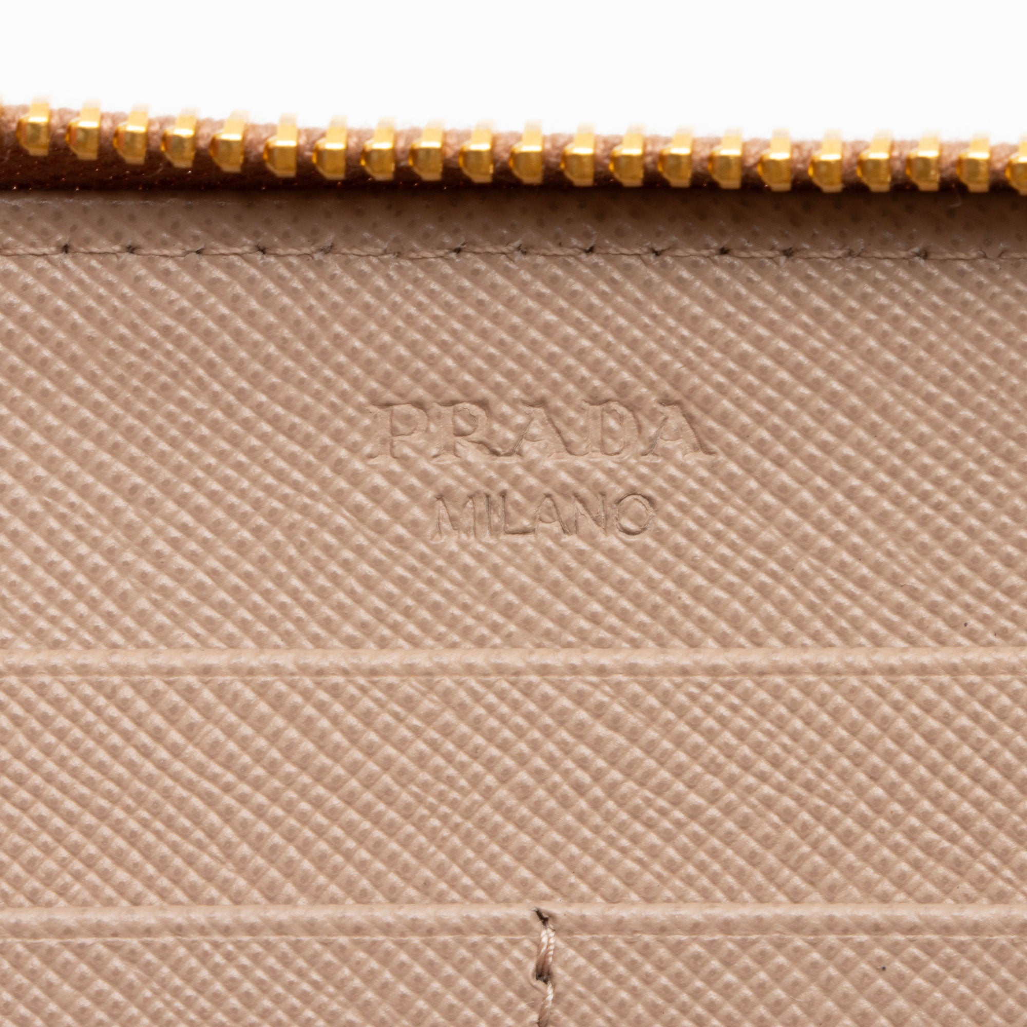 Prada Saffiano Bow Zip Around Wallet