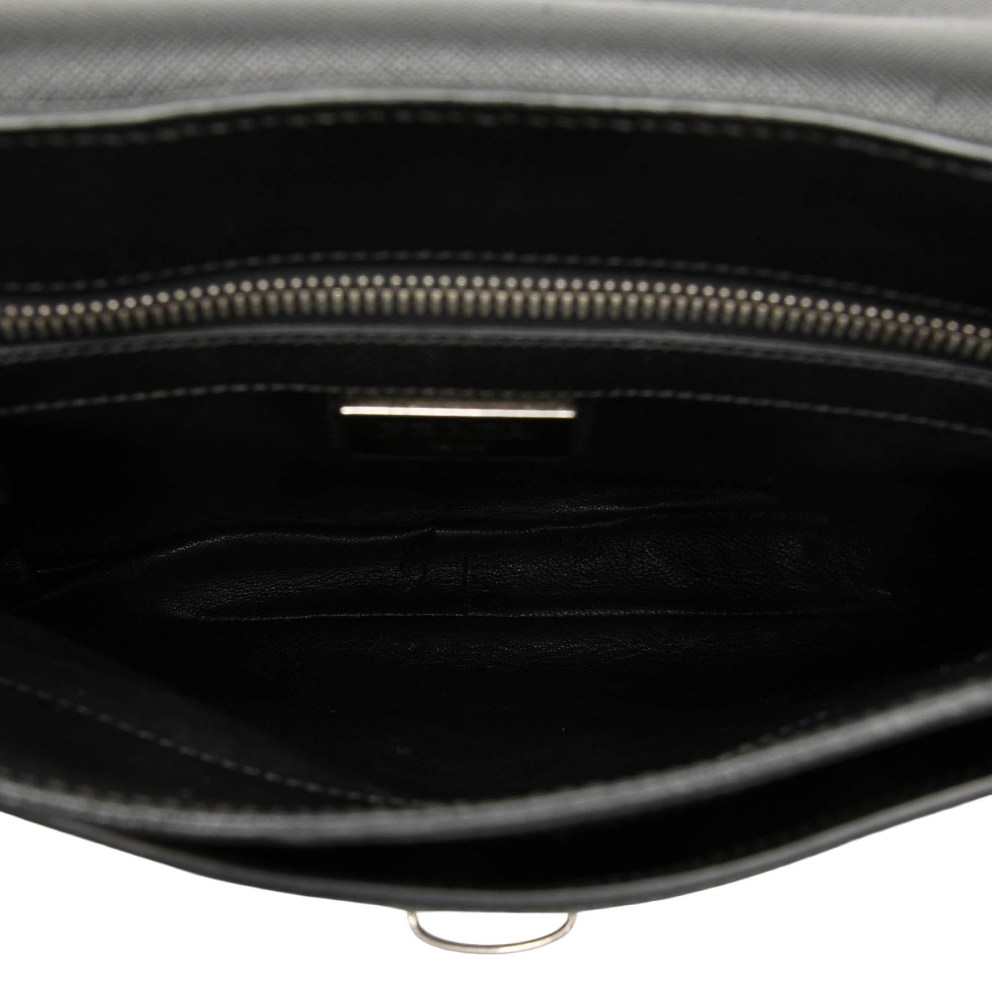 Prada Saffiano Buckle Messenger Bag
