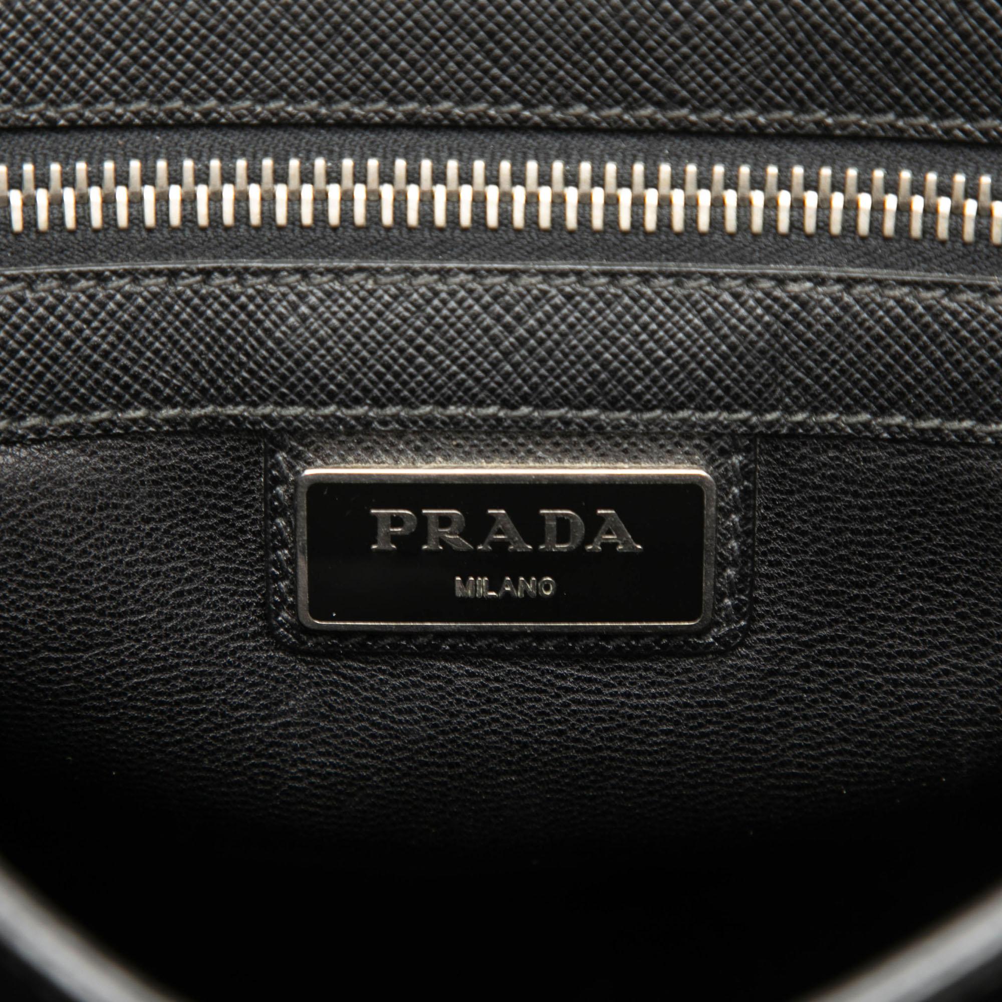 Prada Saffiano Buckle Messenger Bag