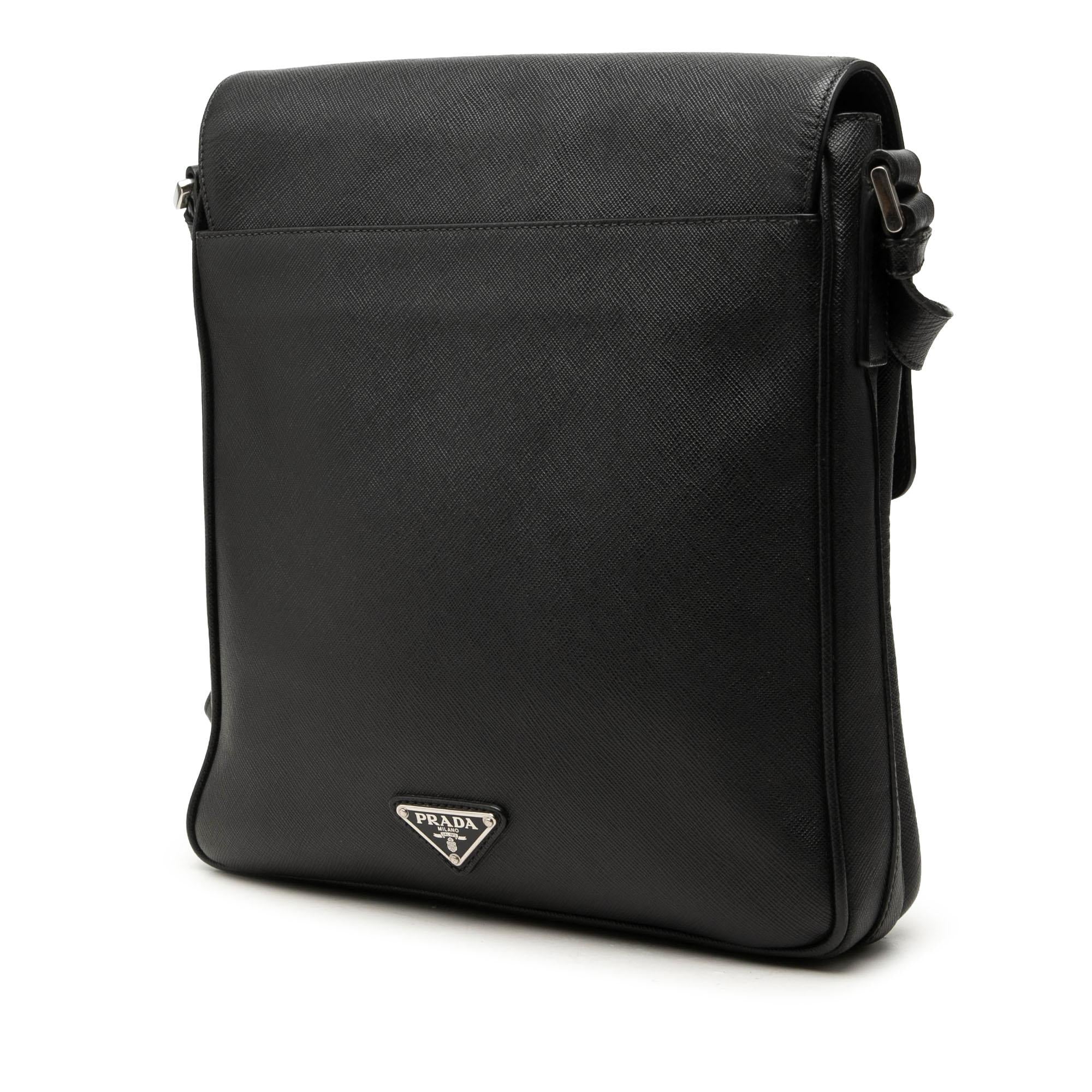 Prada Saffiano Buckle Messenger Bag