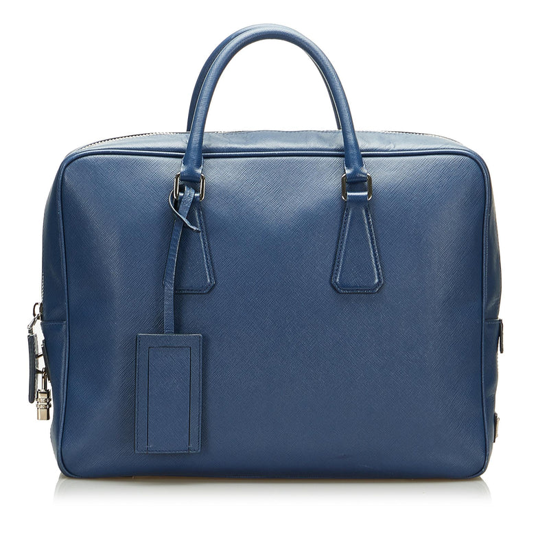 PRADA Navy Saffiano Leather Briefcase Laptop Bag