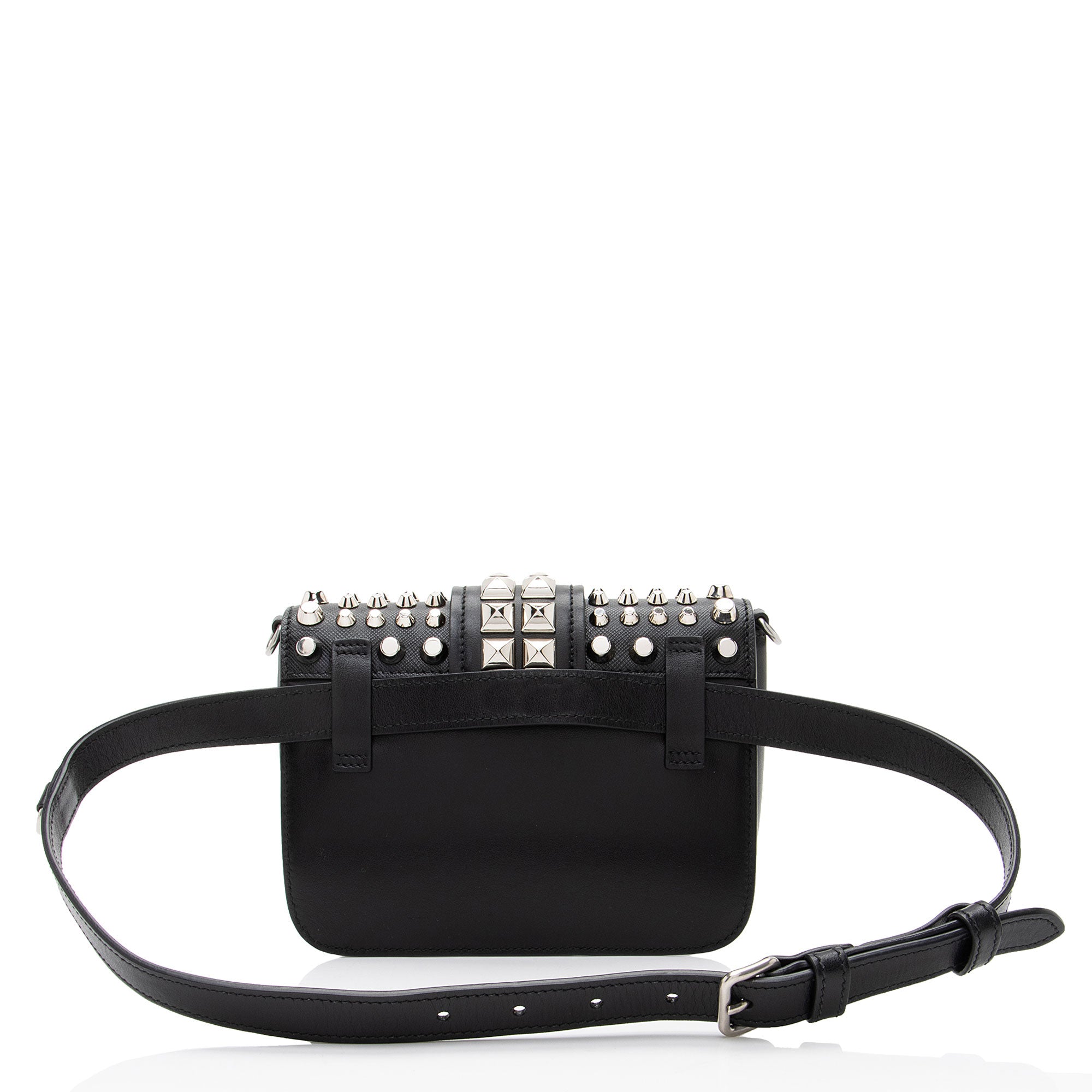 Prada Saffiano Calfskin Studded Cahier Belt Bag