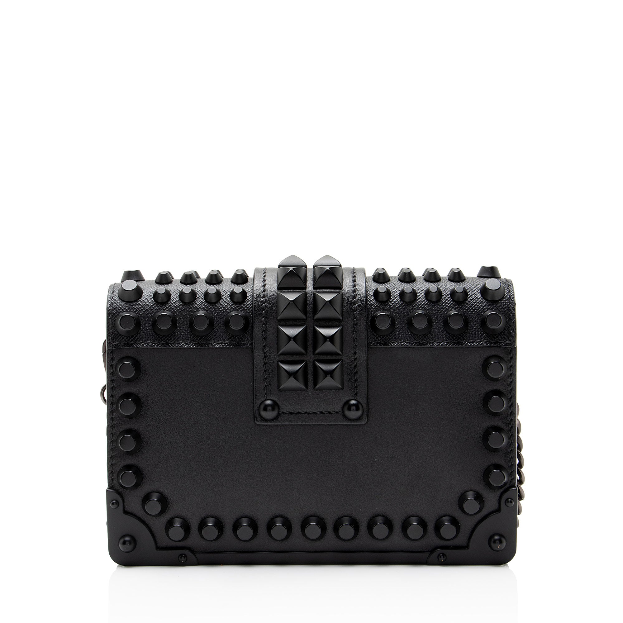 Prada Saffiano Calfskin Studded Cahier Crossbody