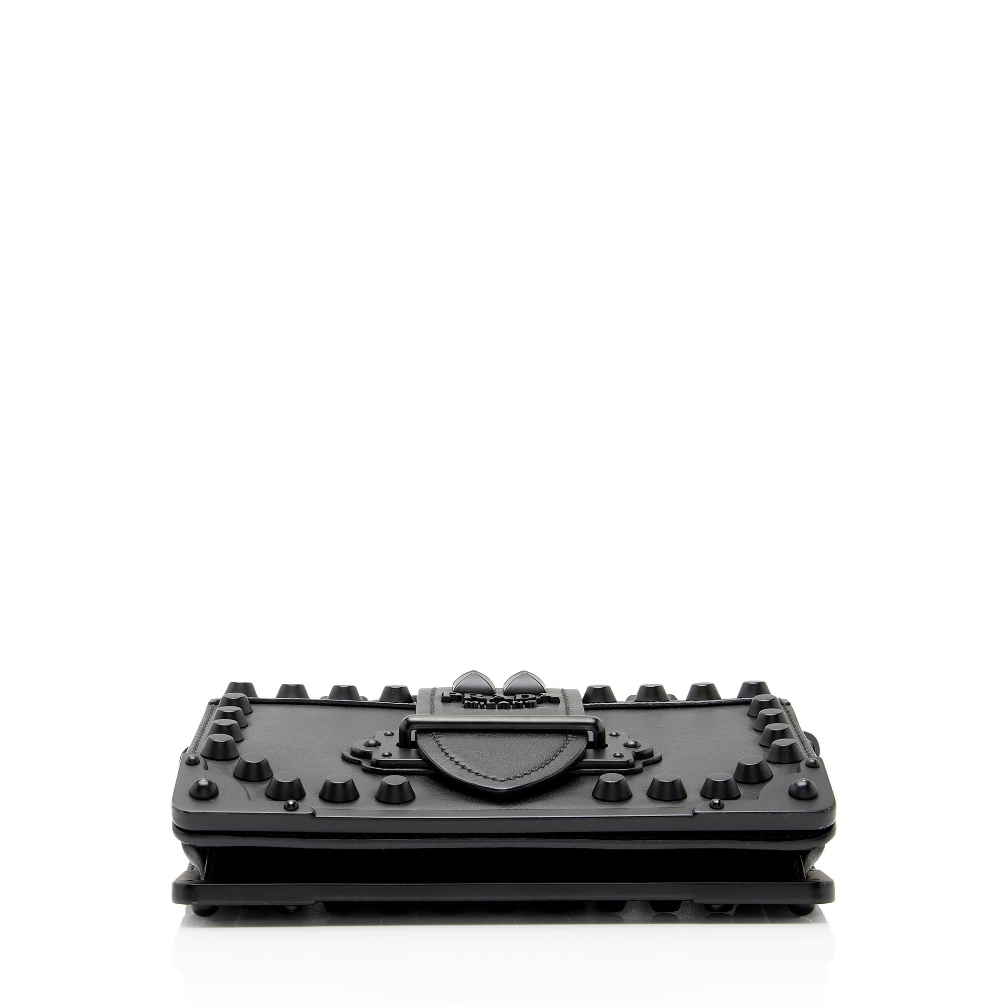 Prada Saffiano Calfskin Studded Cahier Crossbody