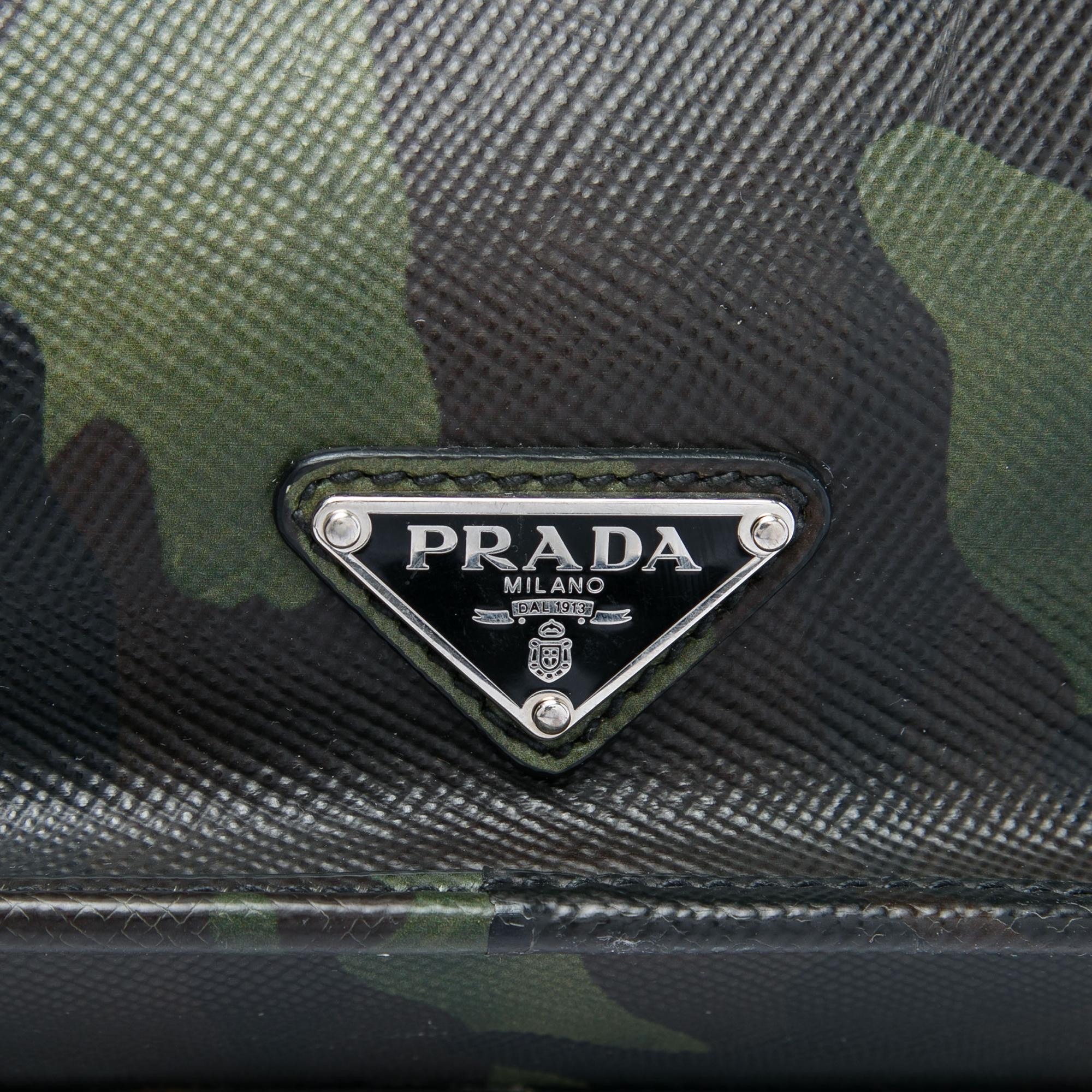 Prada Saffiano Camouflage Print Briefcase