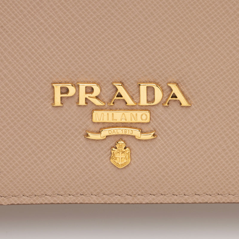 PRADA Saffiano Lux Chain Wallet White 542584