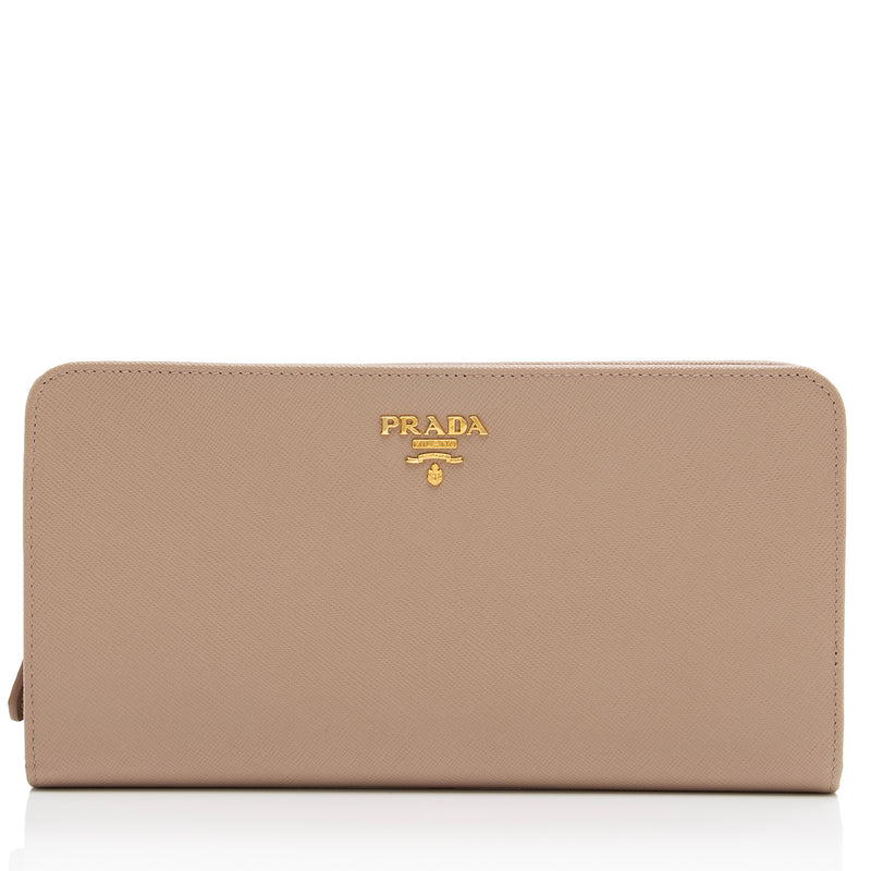 Prada Saffiano Leather Zip Wallet