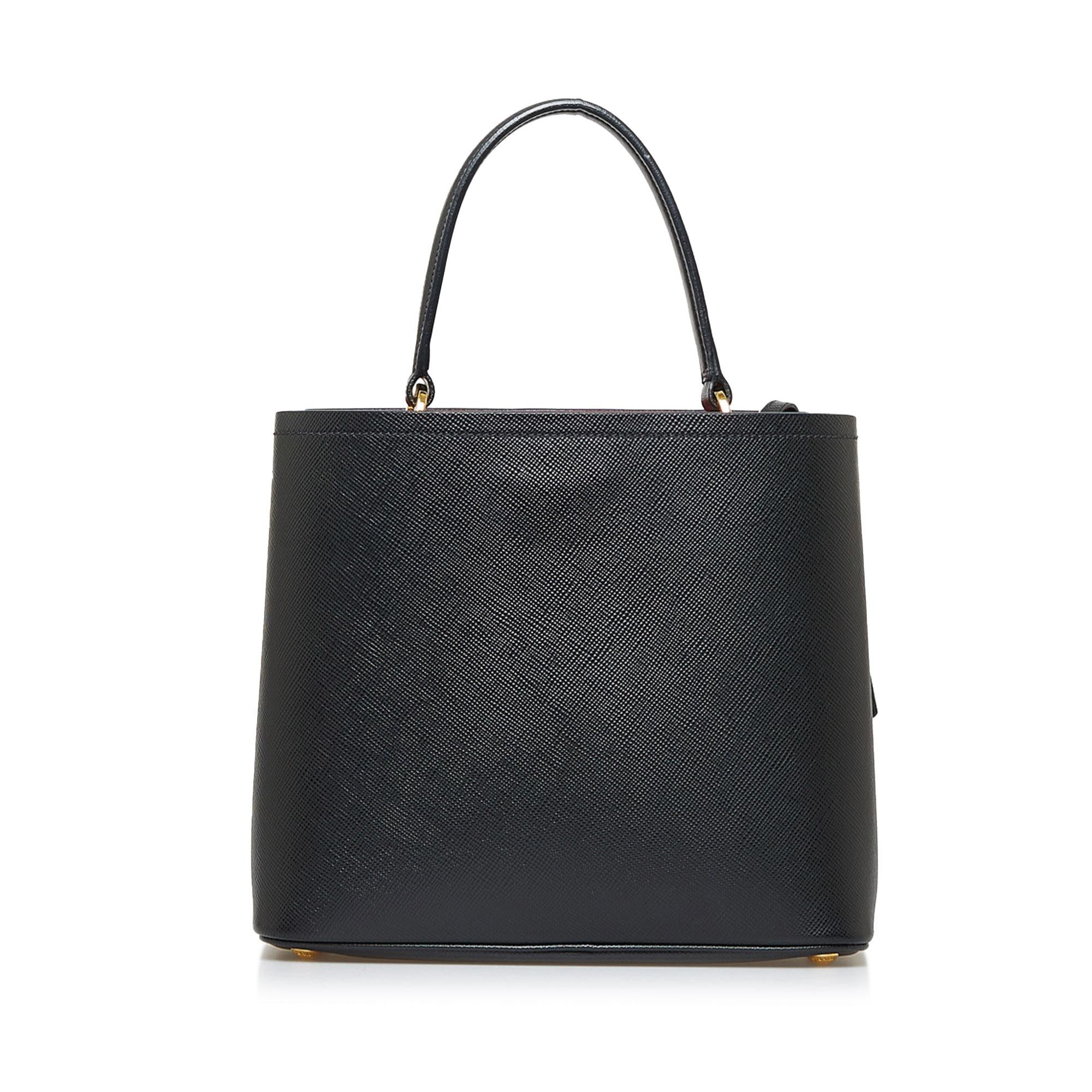 Prada Saffiano Cuir Panier Double Leather Satchel (SHG-2xo4Ko)