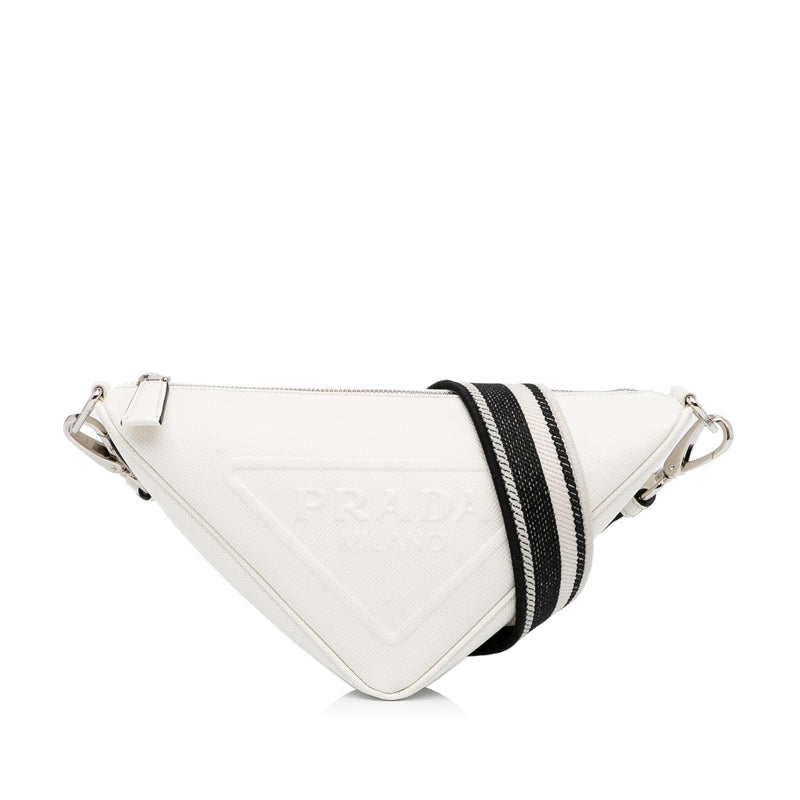 Prada Saffiano Cuir Triangle Crossbody Bag (SHG-VvWJ6N) – LuxeDH