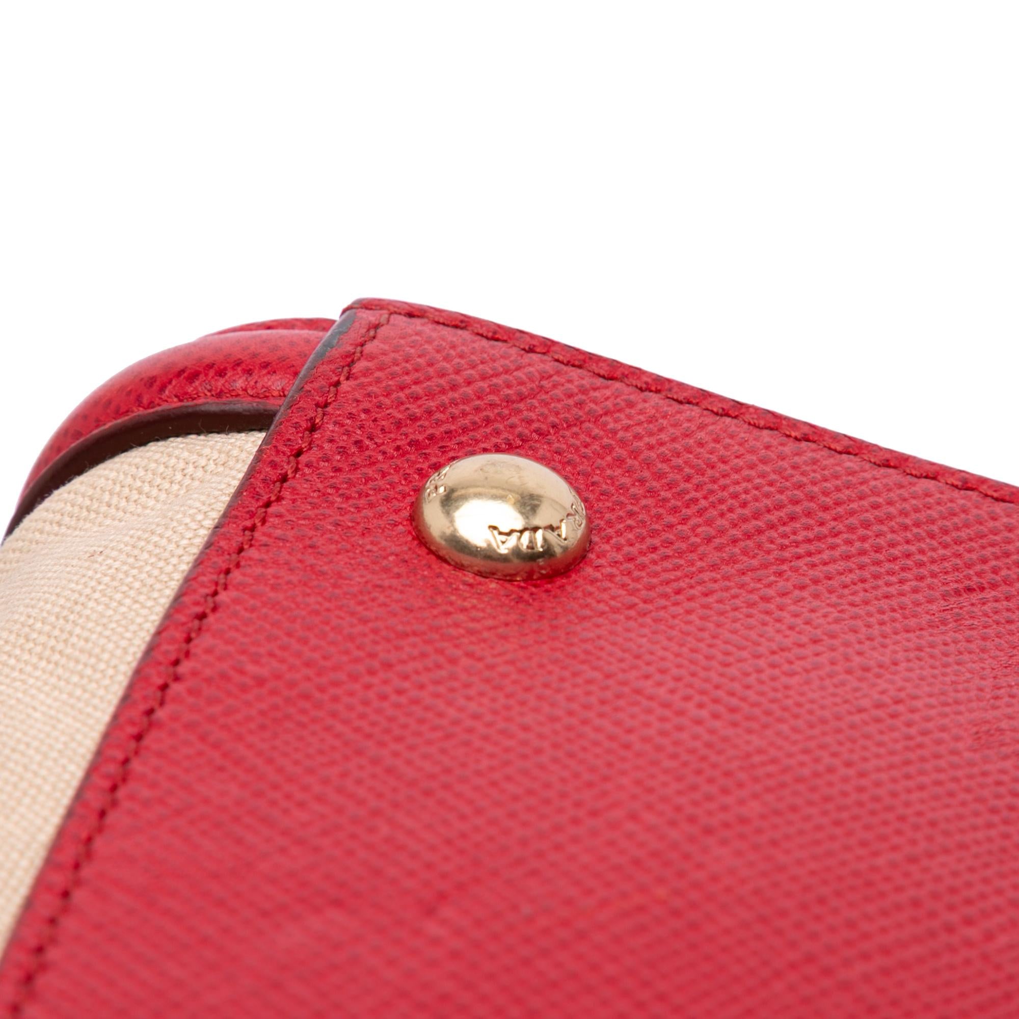 Prada Saffiano Cuir Trimmed Canapa Satchel