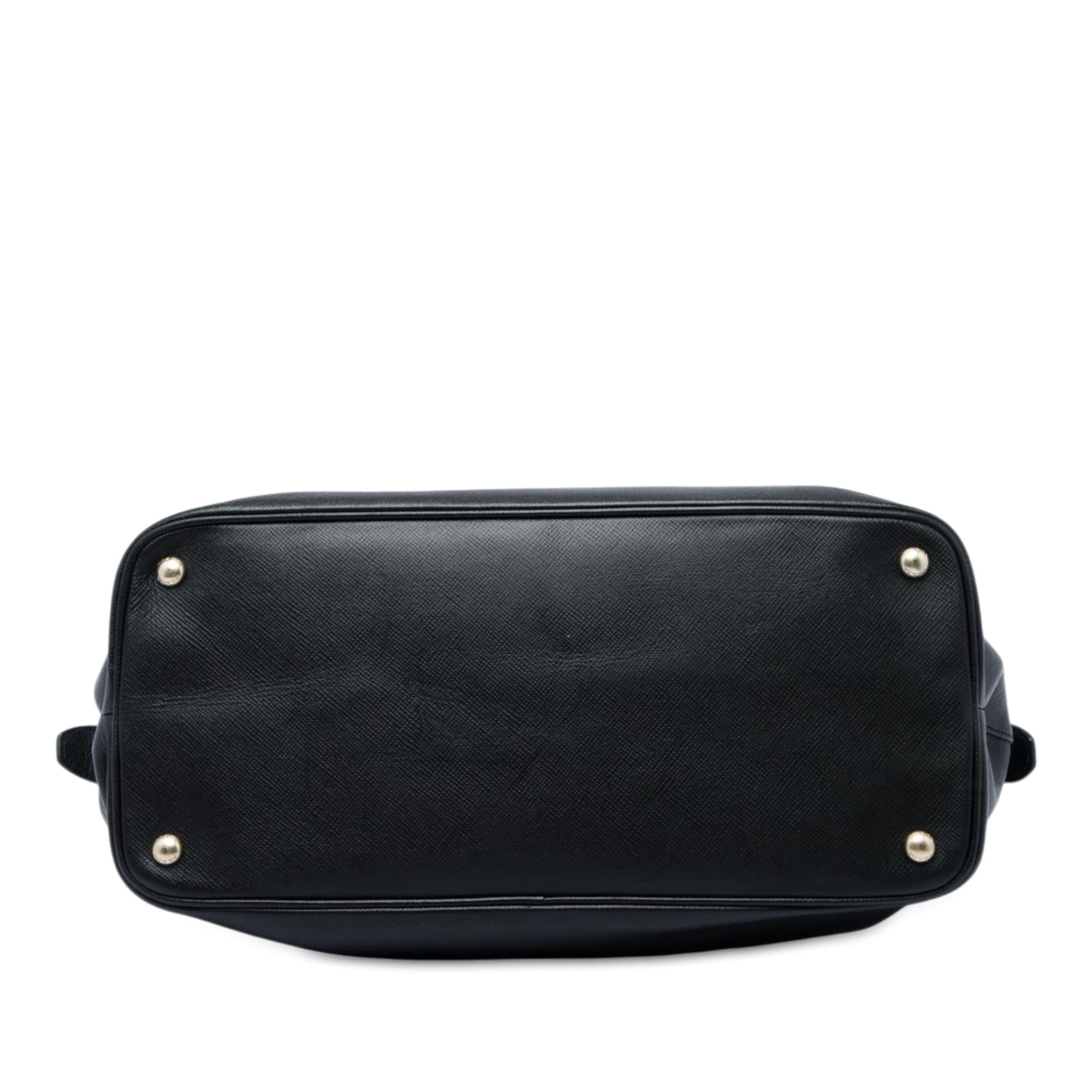 Prada Saffiano Cuir Triple Zip Dome Top Handle Bag