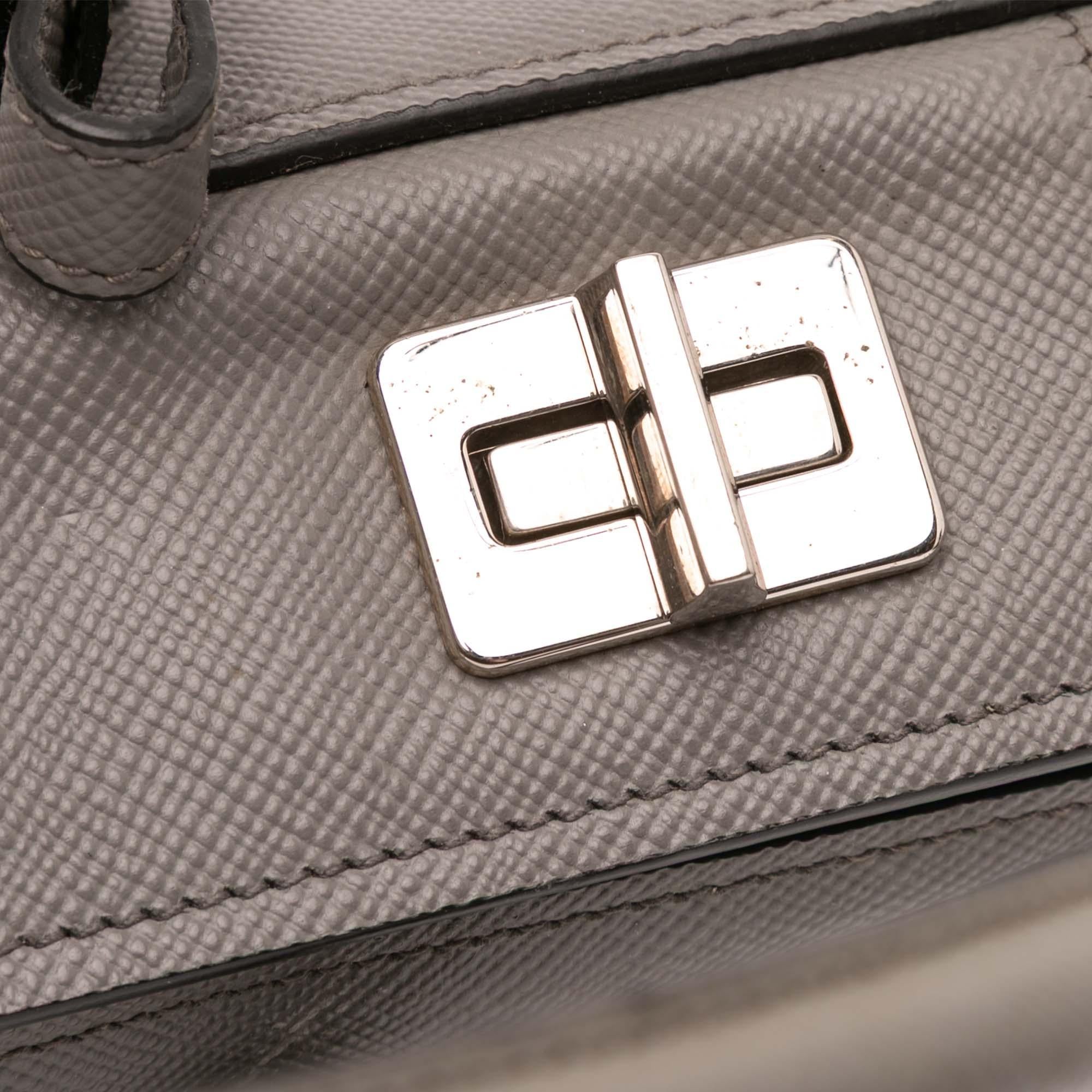 Prada Saffiano Cuir Turnlock Twin Satchel