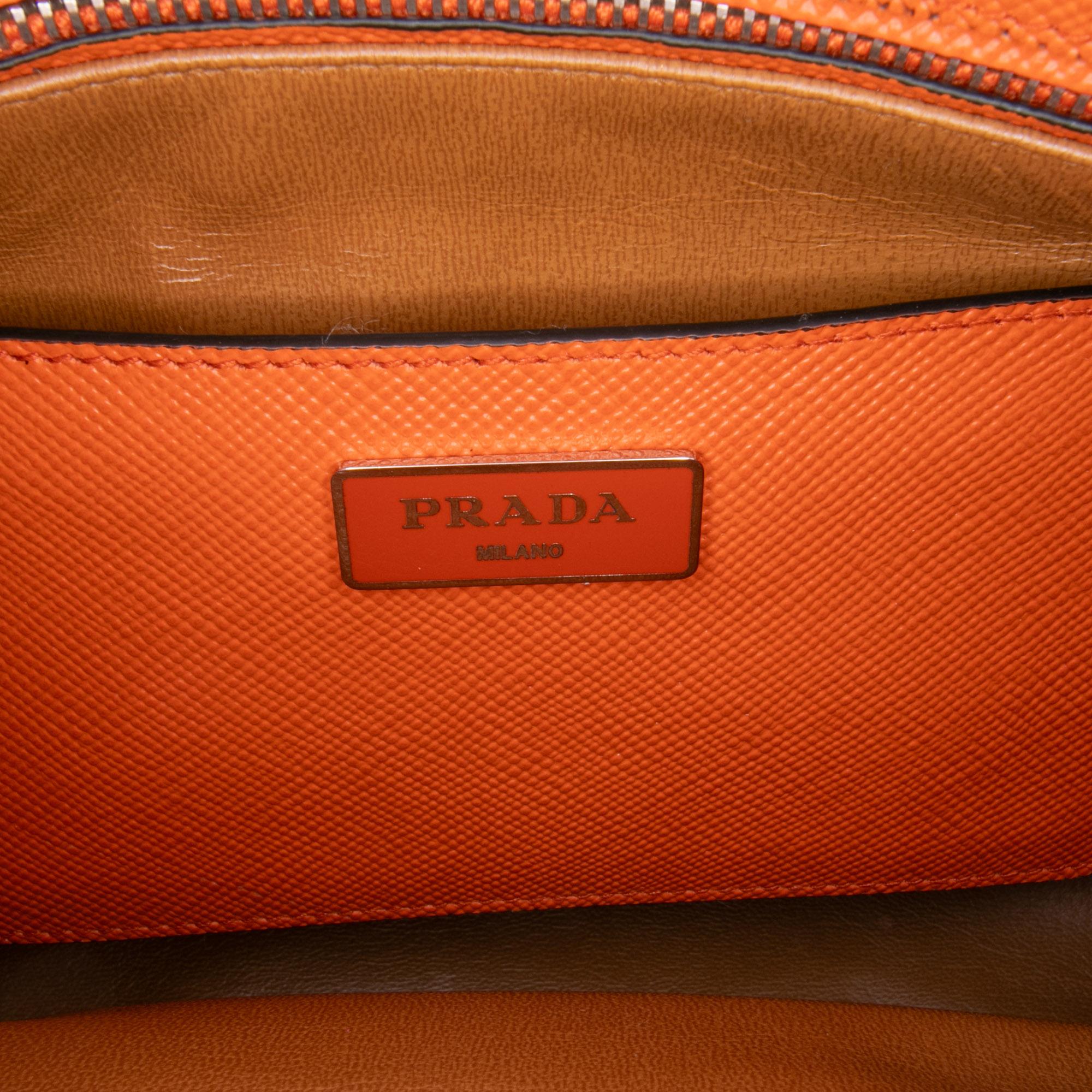 Prada Saffiano Cuir Turnlock Twin Satchel