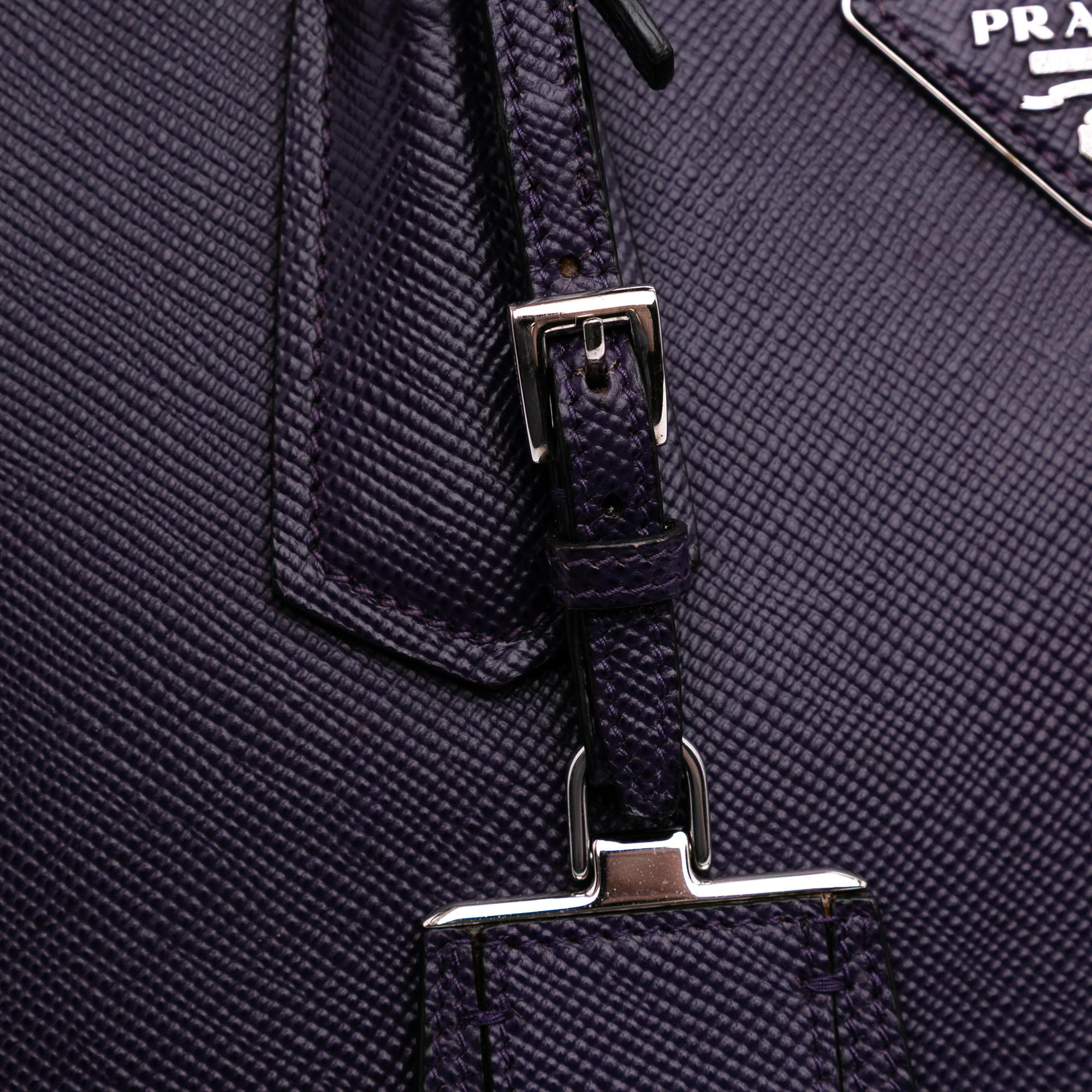Prada Saffiano Cuir Turnlock Twin Satchel
