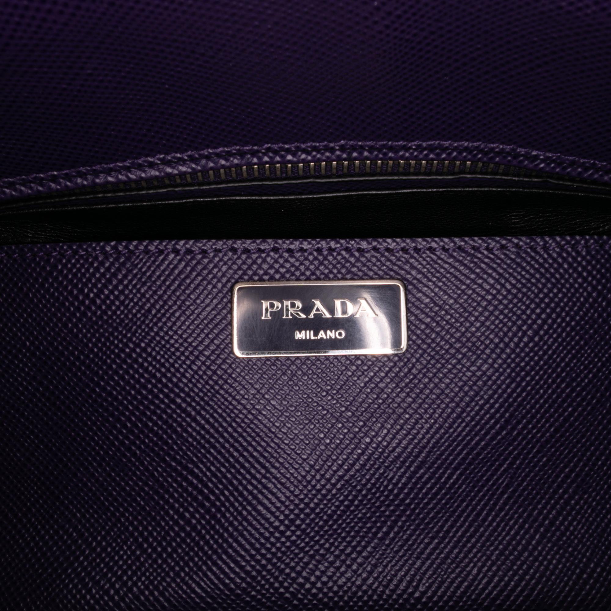 Prada Saffiano Cuir Turnlock Twin Satchel