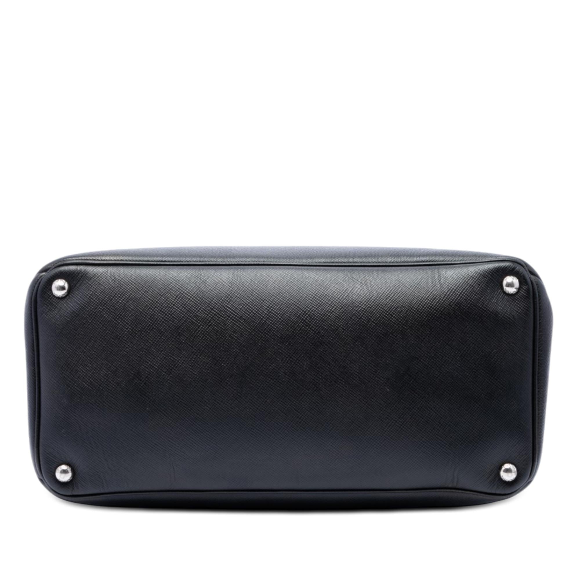 Prada Saffiano Cuir Turnlock Twin Satchel