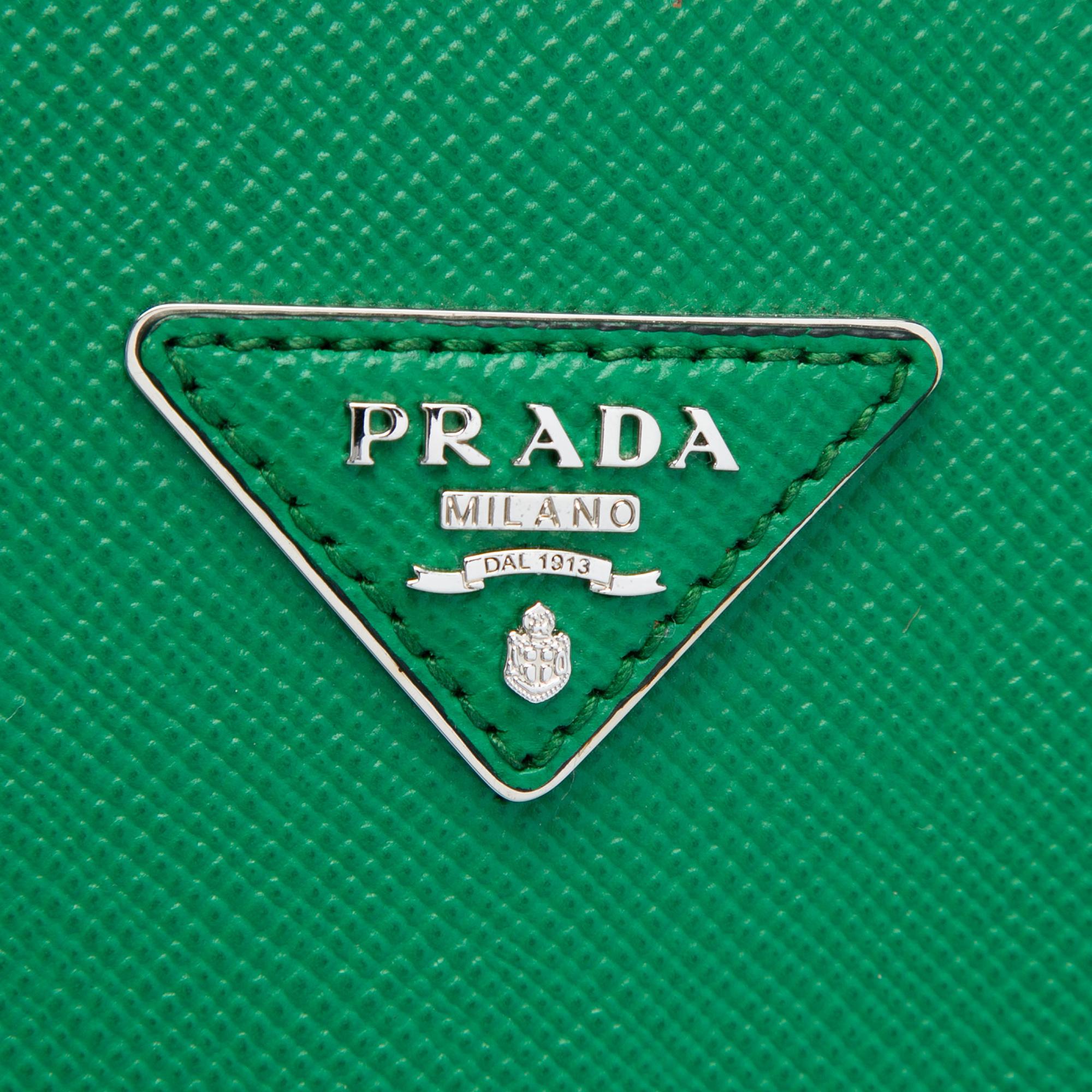 Prada Saffiano Cuir Turnlock Twin Satchel