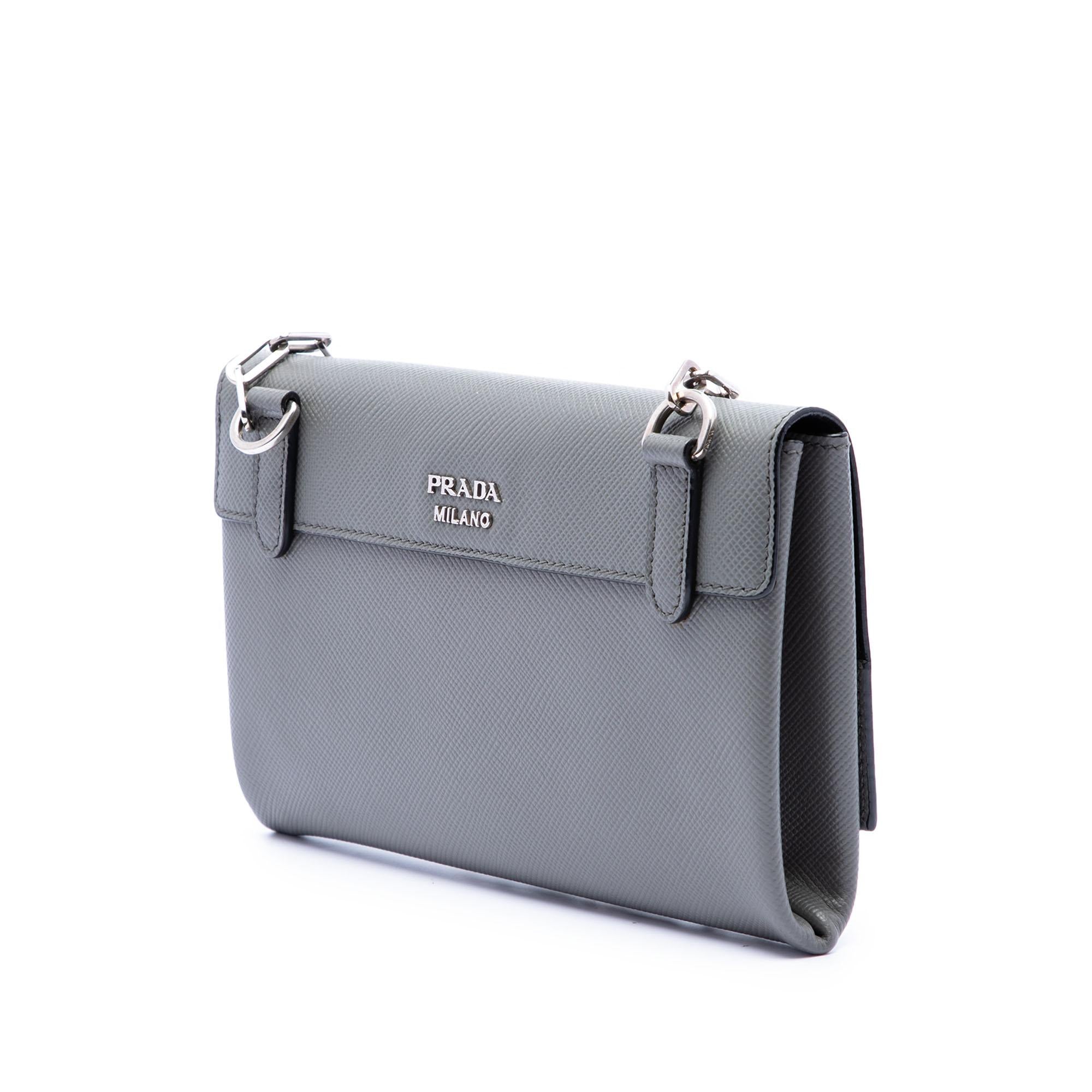 Prada Saffiano Cuir Twist Lock Chain Flap