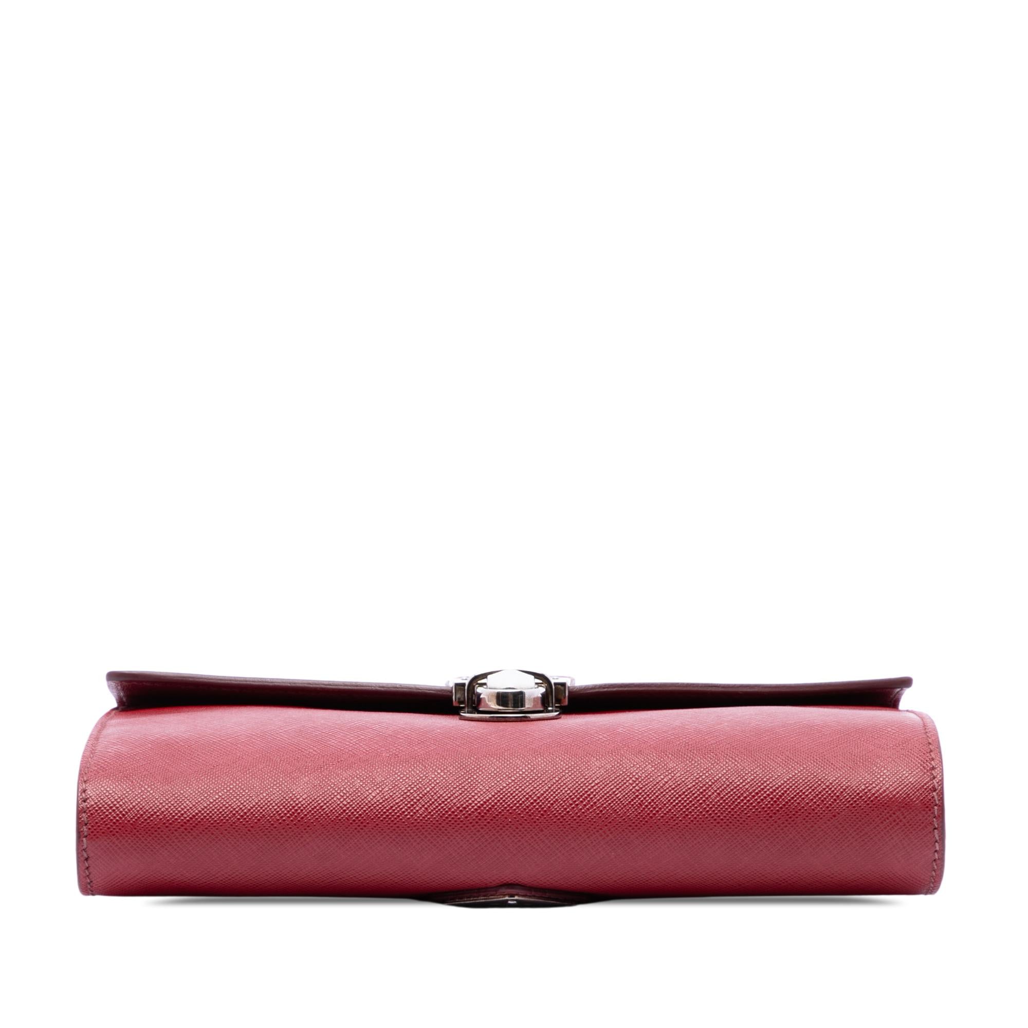 Prada Saffiano Envelope Pushlock Clutch