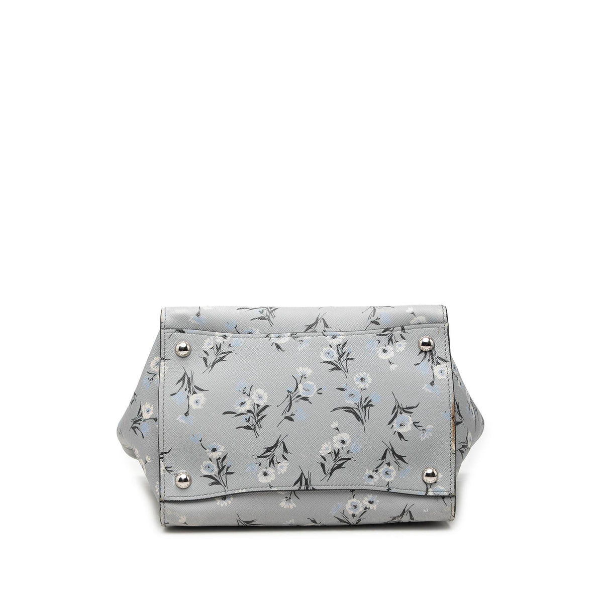 Prada Saffiano Floral Twin Pocket Satchel