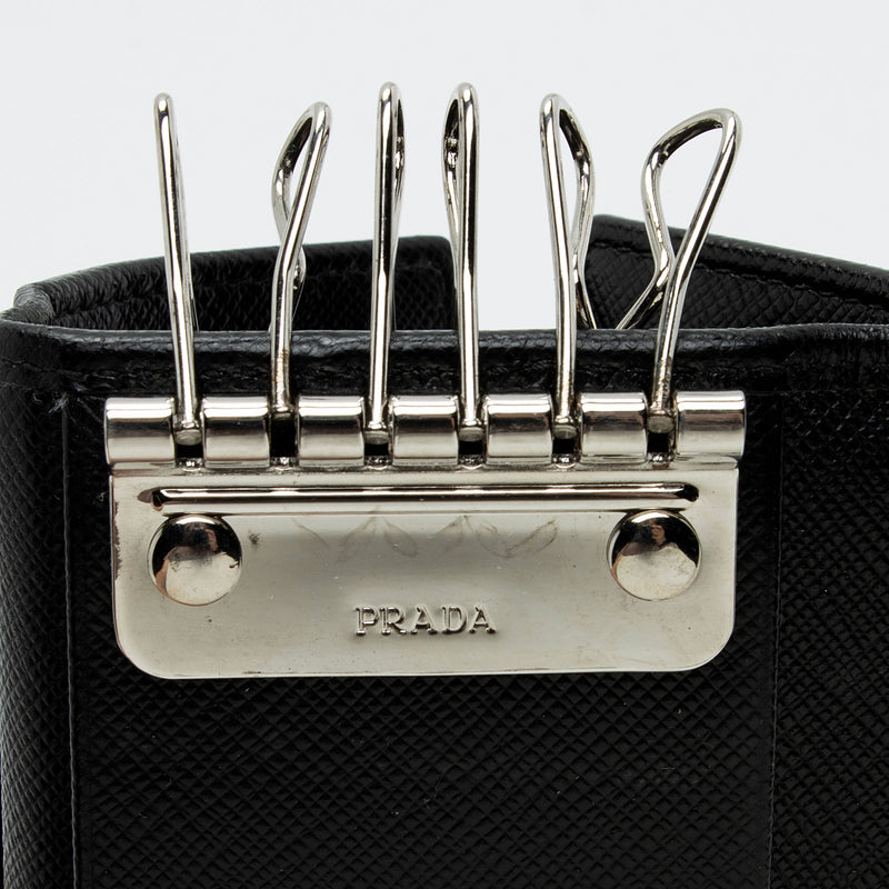 Prada Saffiano Leather 6 Key Holder (SHF-EQhuOd)