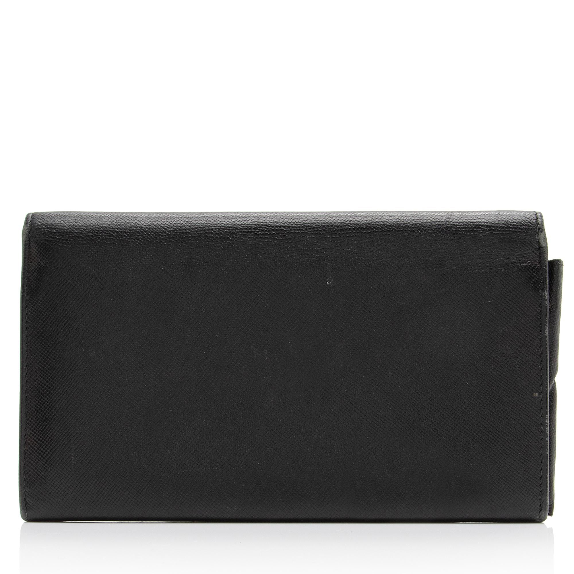 Prada Saffiano Leather Continental Wallet (SHF-23104)
