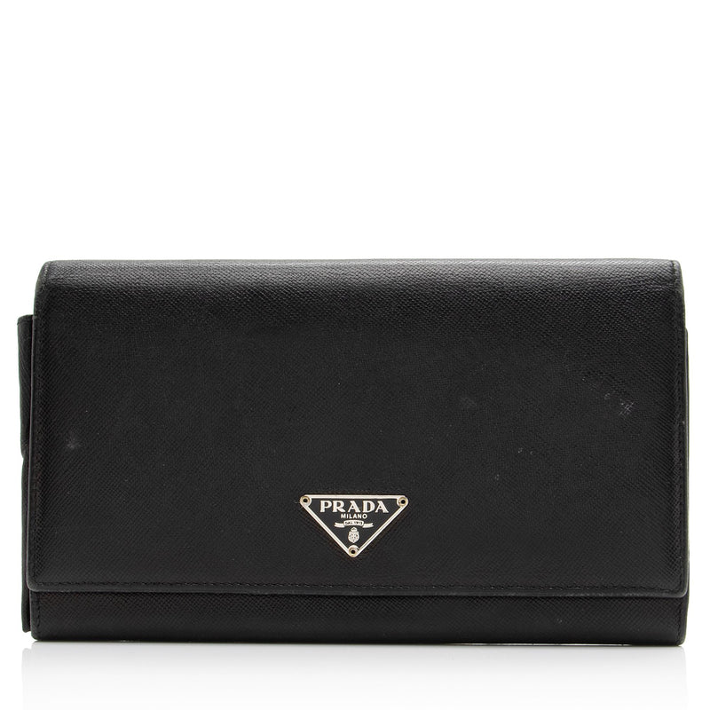 Prada Saffiano Leather Continental Wallet (SHF-23104)