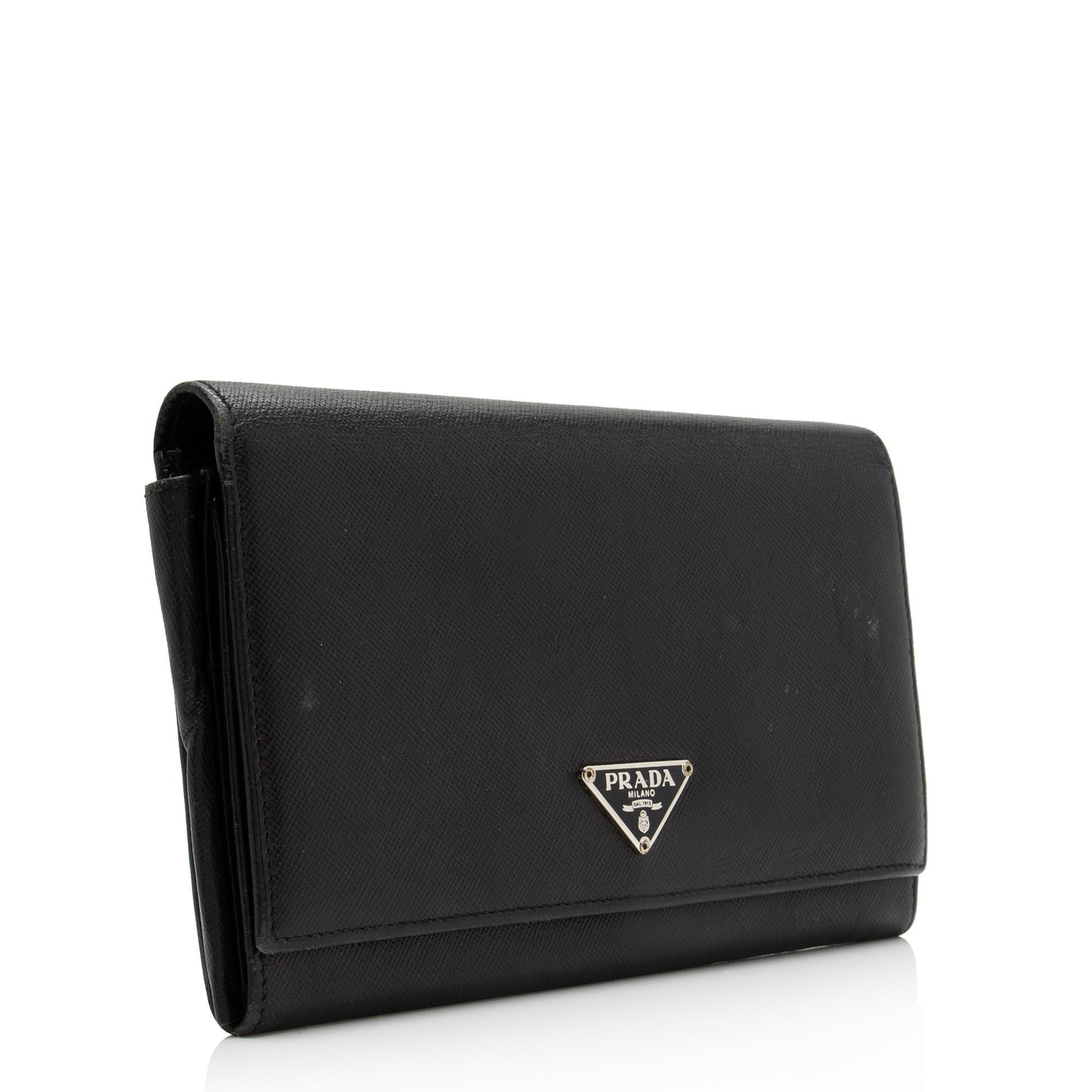 Prada Saffiano Leather Continental Wallet (SHF-23104)
