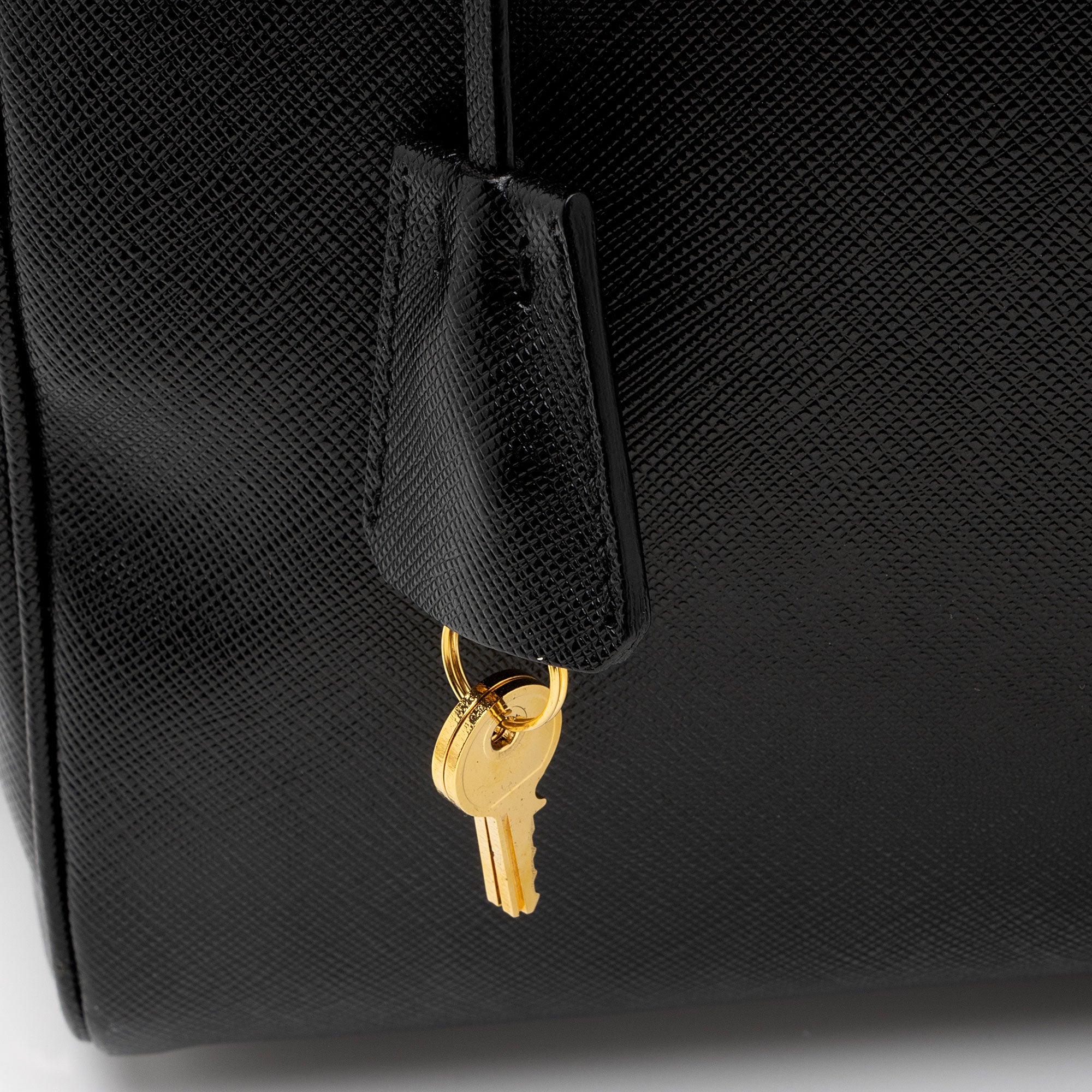 Prada Saffiano Leather Convertible Bowler Bag (SHF-8n5F4Y)