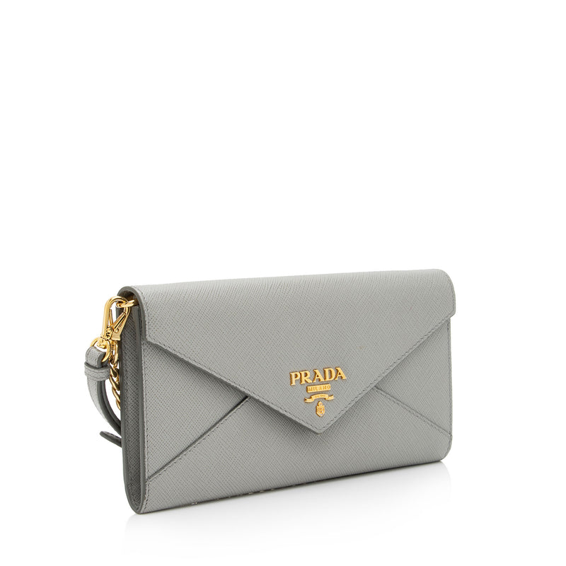 Prada, Bags, Prada Saffiano Leather Wallet On Chain