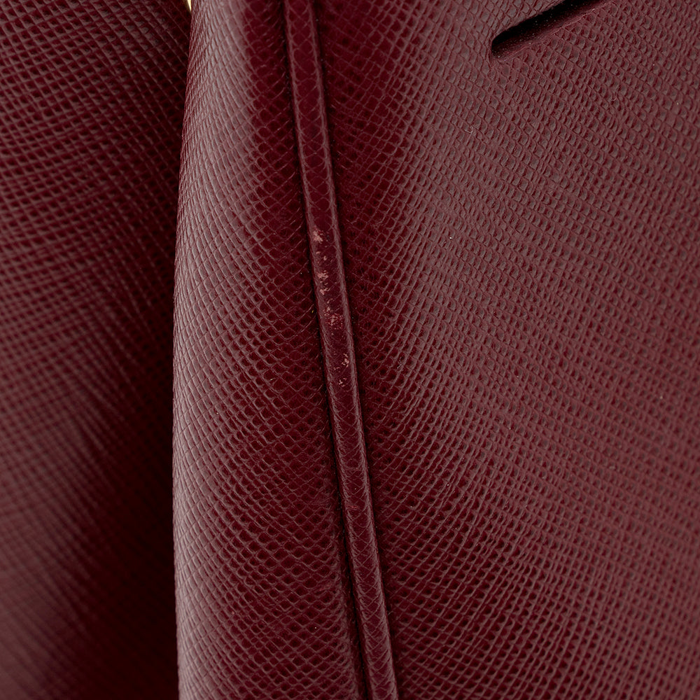 Prada Saffiano Leather Lux Double Zip Medium Tote (SHF-16358)