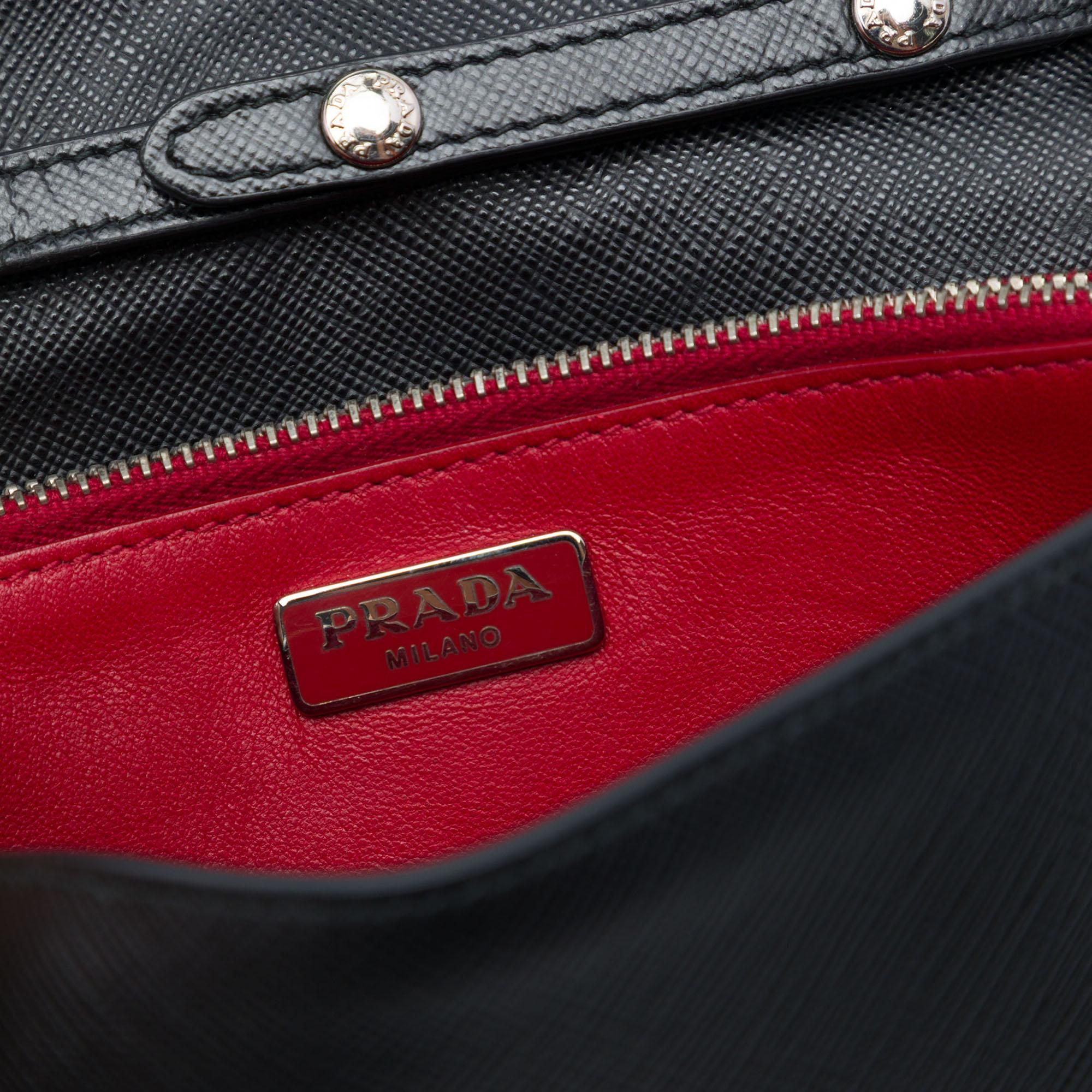 Prada Saffiano Lipstick Print Wallet on Strap