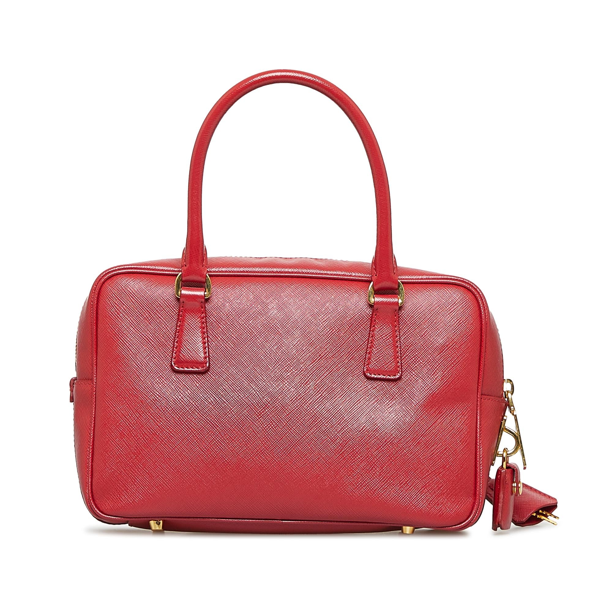 Prada Saffiano Lux Bauletto Handbag (SHG-my19Yr)