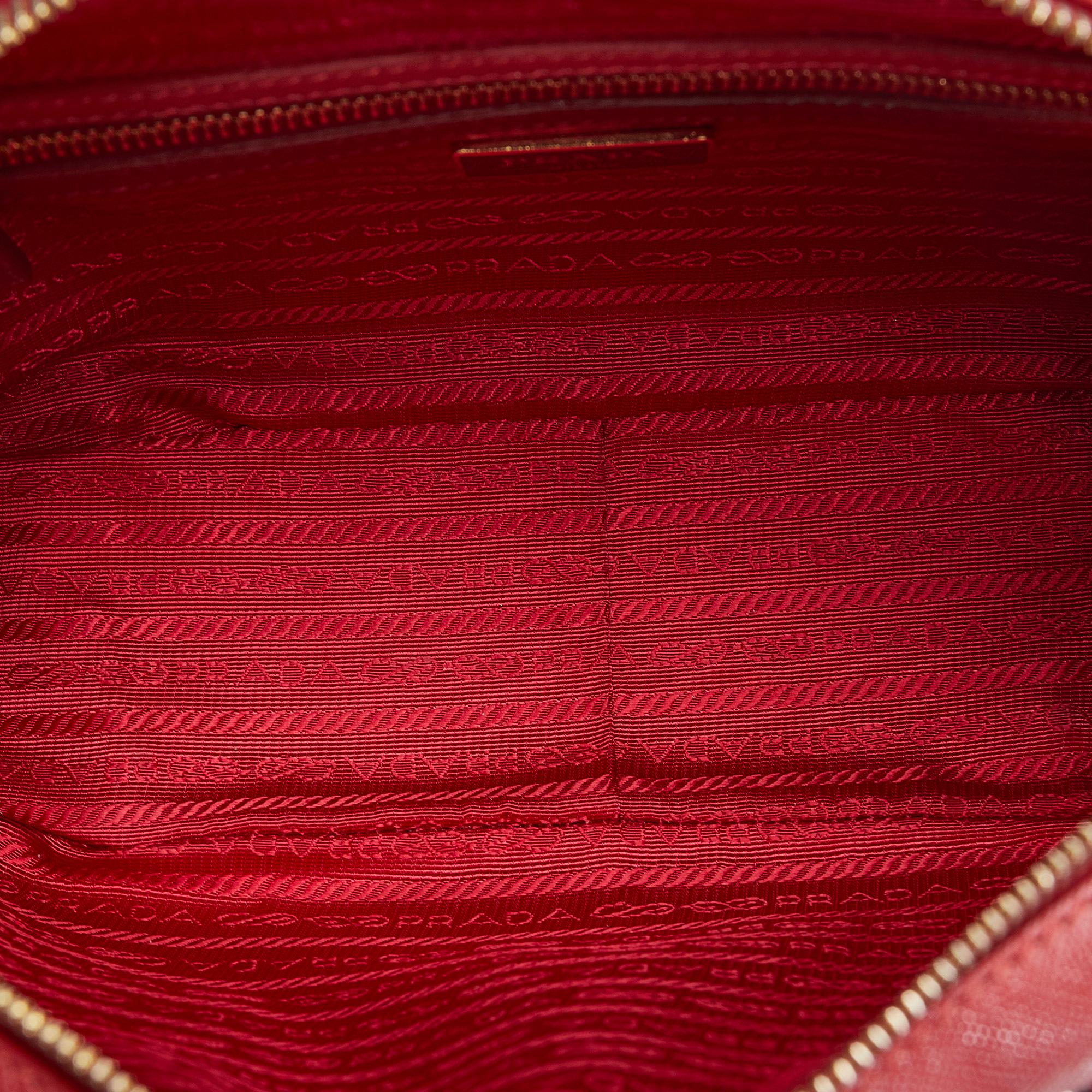 Prada Saffiano Lux Bauletto Handbag (SHG-my19Yr)