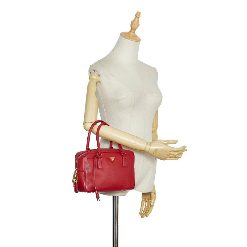 Prada Saffiano Lux Bauletto Handbag (SHG-my19Yr)