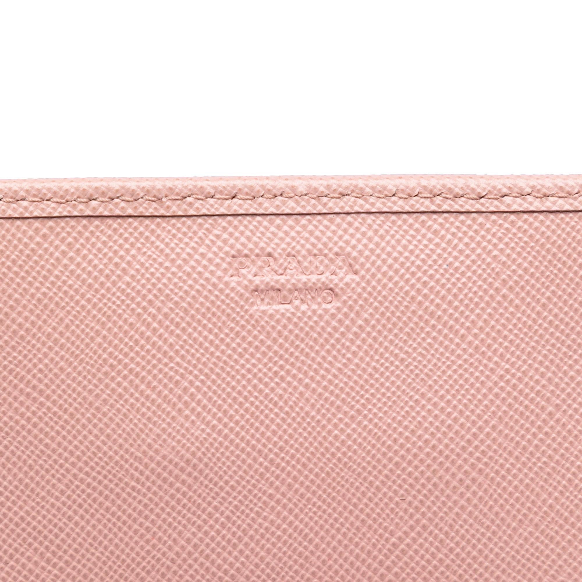 Prada Saffiano Lux Bow Wallet On Strap
