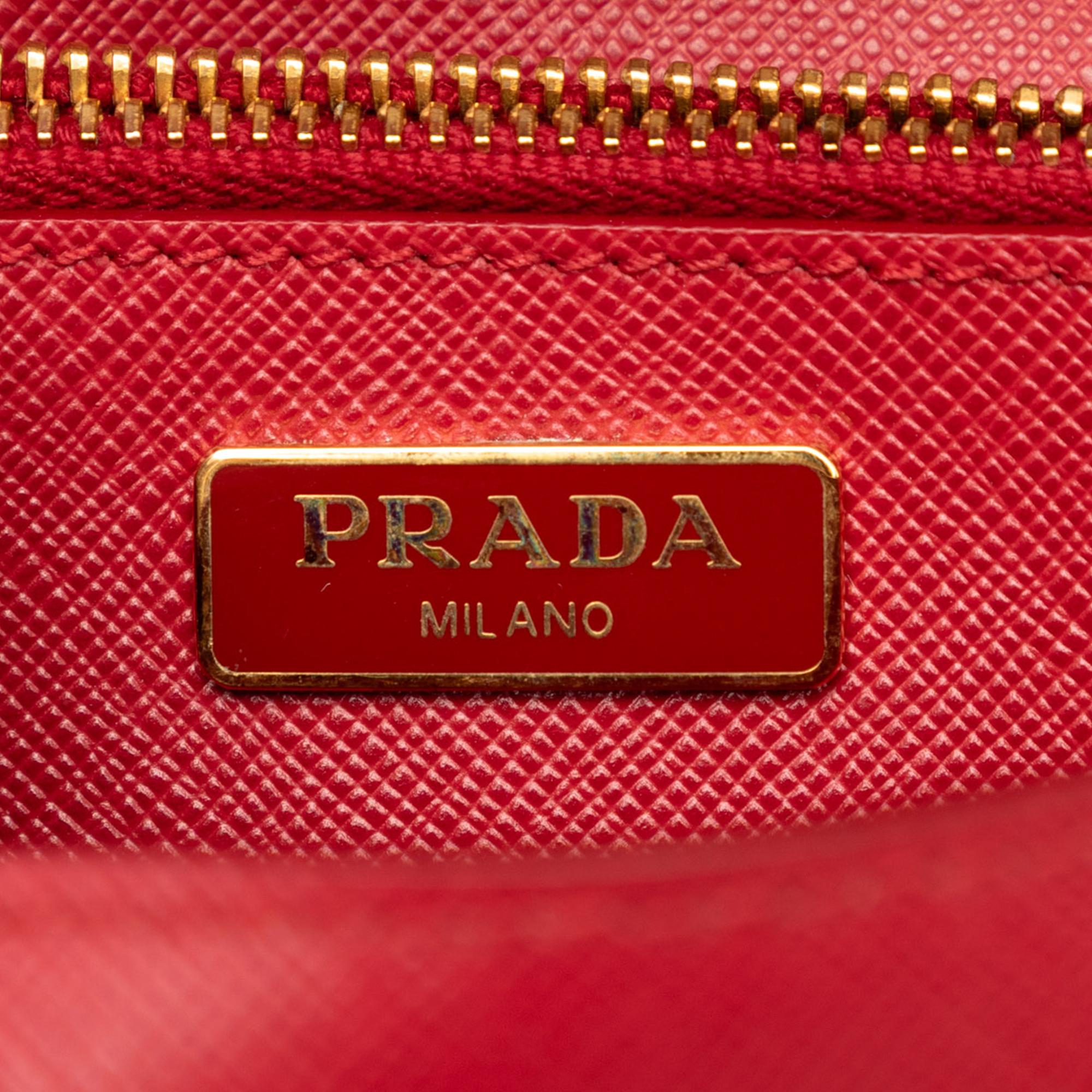 Prada Saffiano Lux Bow Wallet On Strap