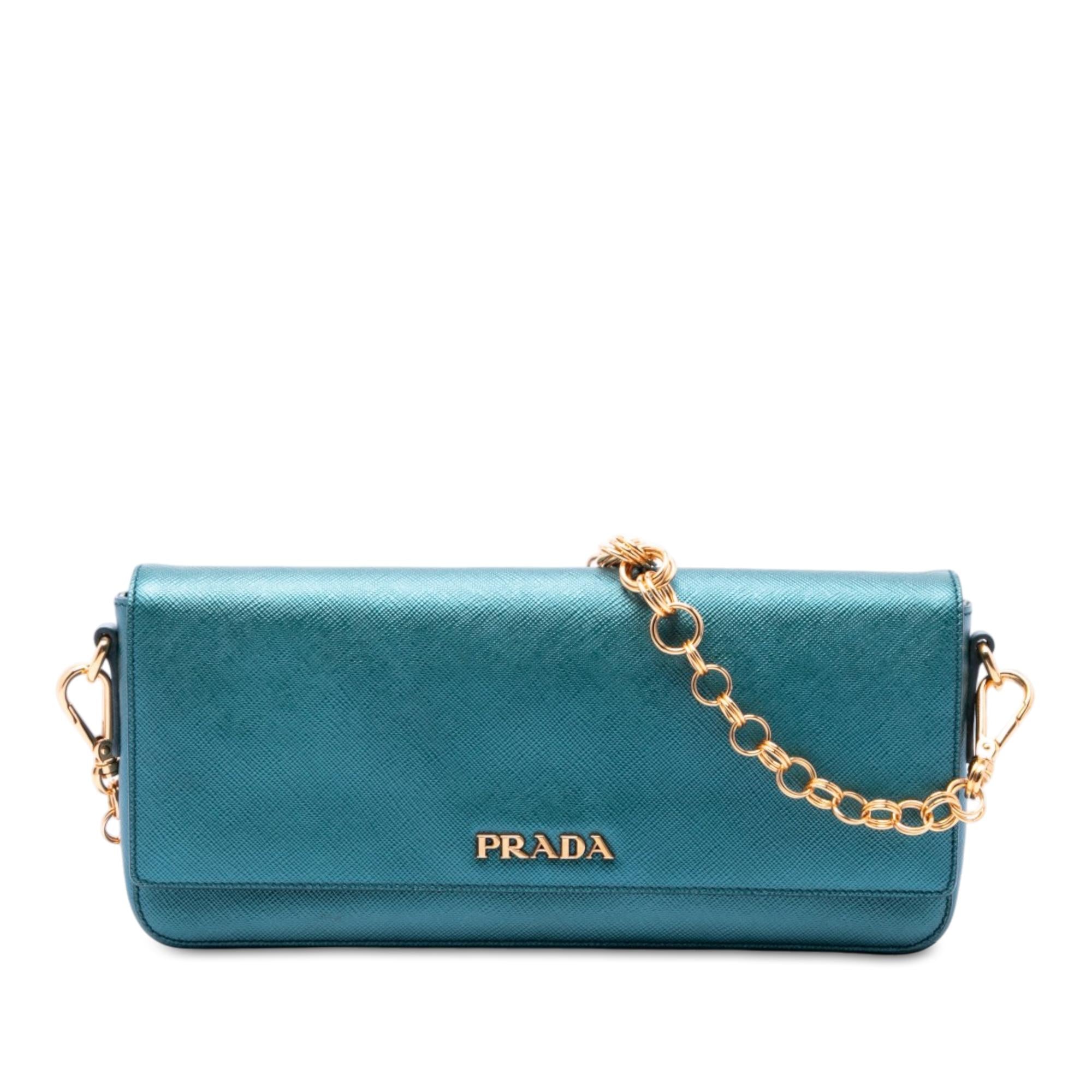 Prada Saffiano Lux Chain Shoulder Bag