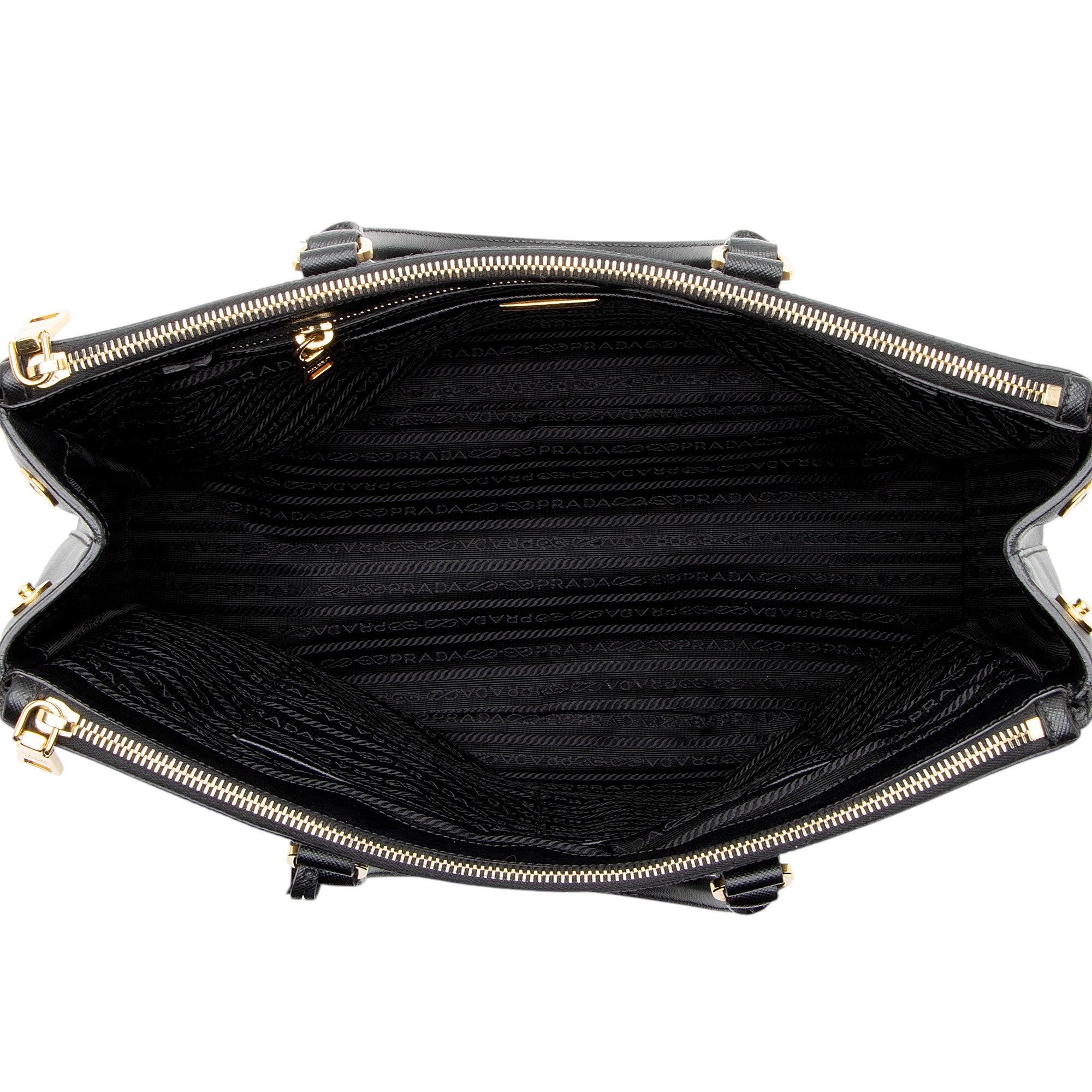 Prada Saffiano Lux Double Zip Medium Tote