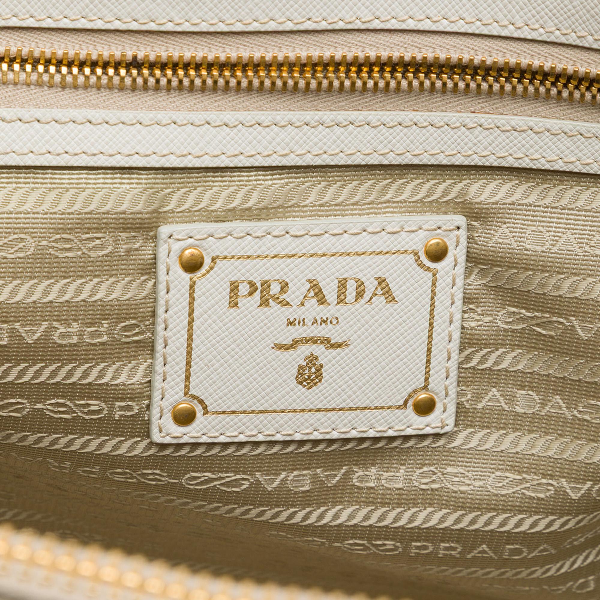 Prada Saffiano Lux Double Zip Satchel