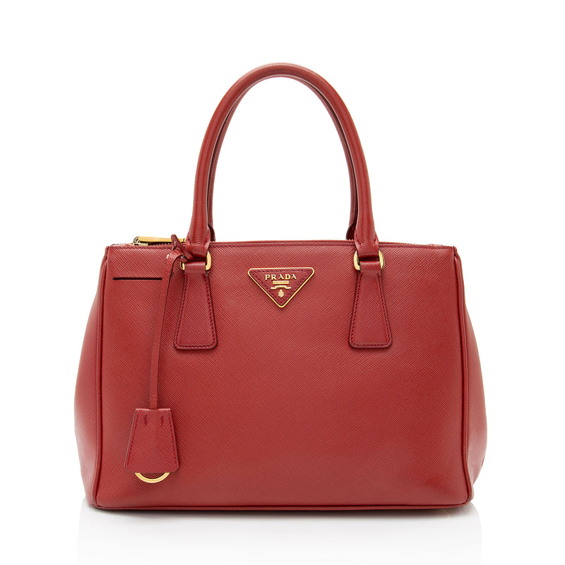 Prada Saffiano Lux Double Zip Small Tote (SHF-cQ8oS7)