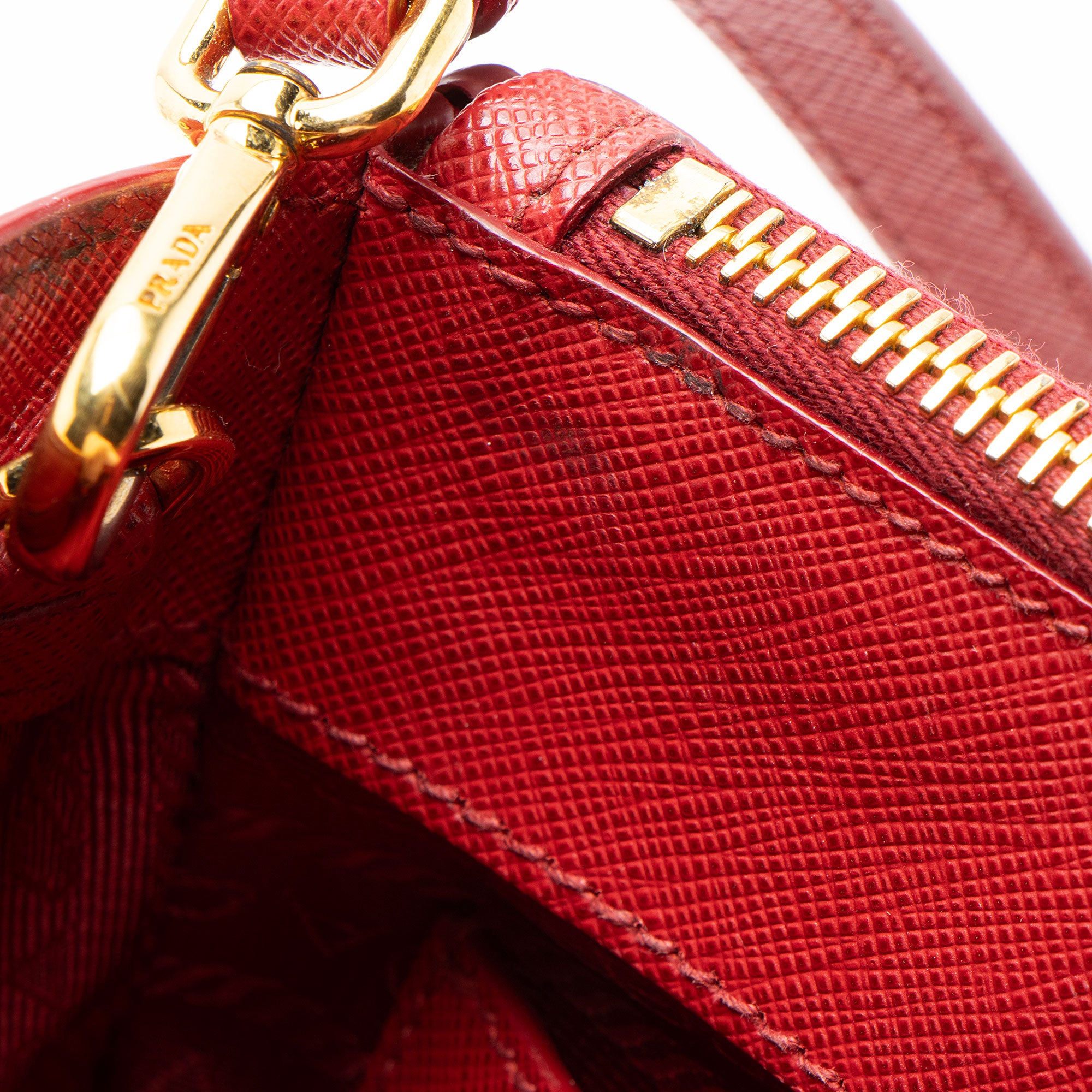 Prada Saffiano Lux Double Zip Small Tote