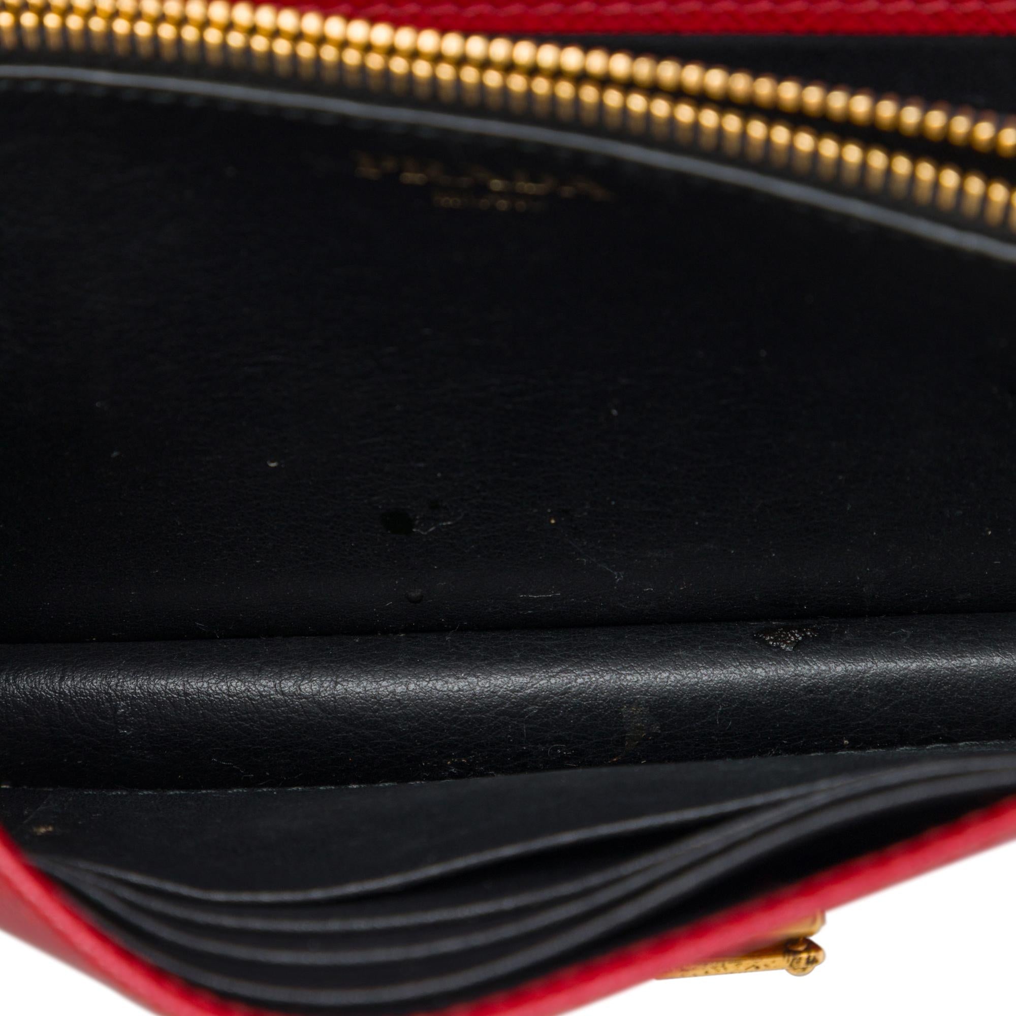 Prada Saffiano Lux Flip Lock Wallet on Chain
