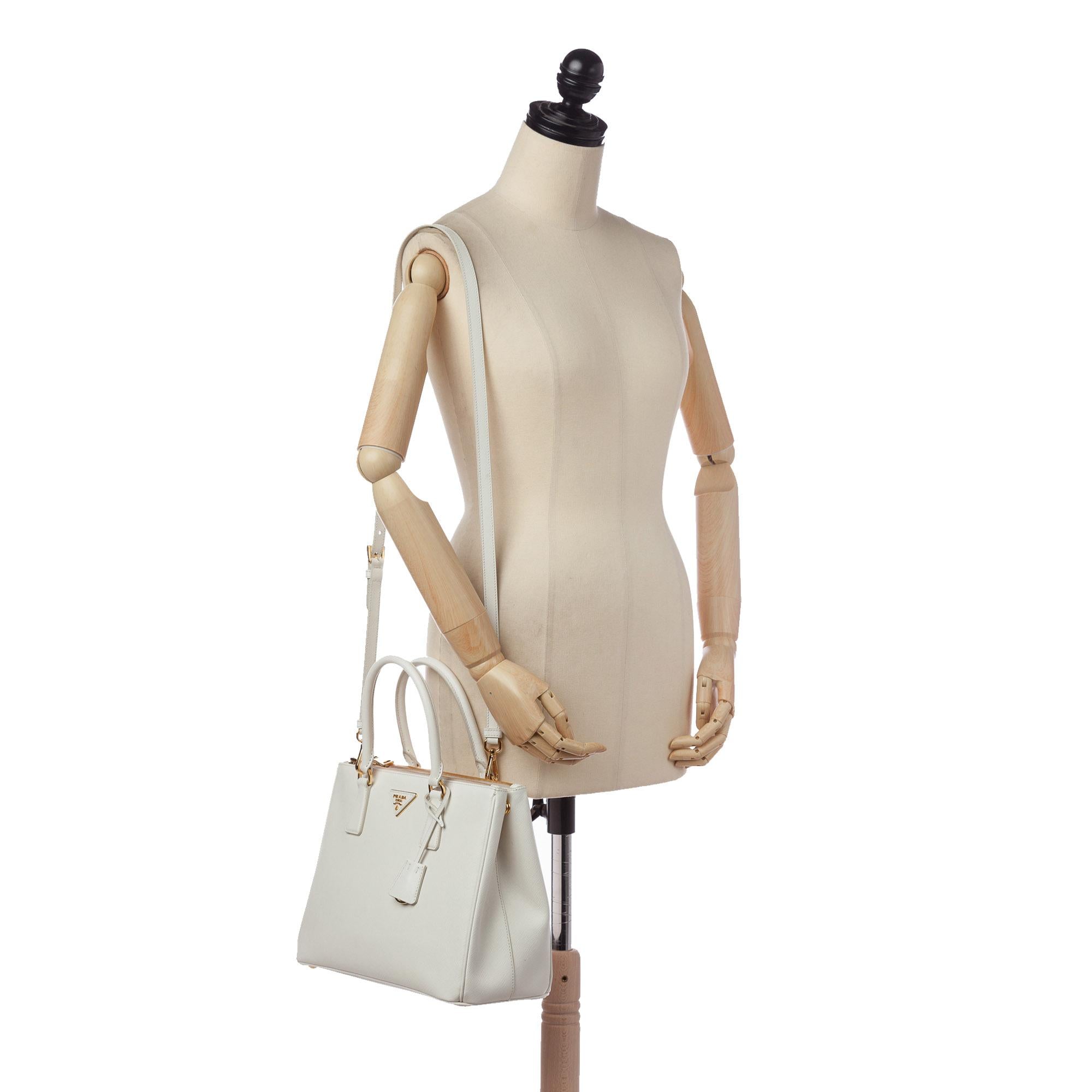 Prada Saffiano Lux Galleria Double Zip Satchel (SHG-36107)