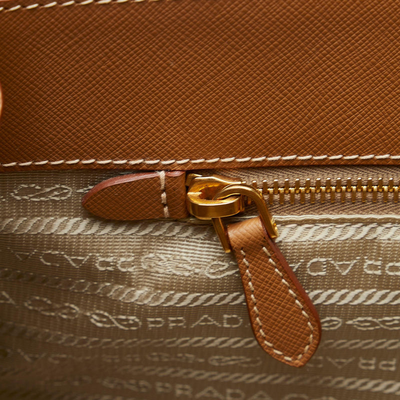 Prada Saffiano Lux Galleria Double Zip Tote Bag (SHG-yjyr1f) – LuxeDH