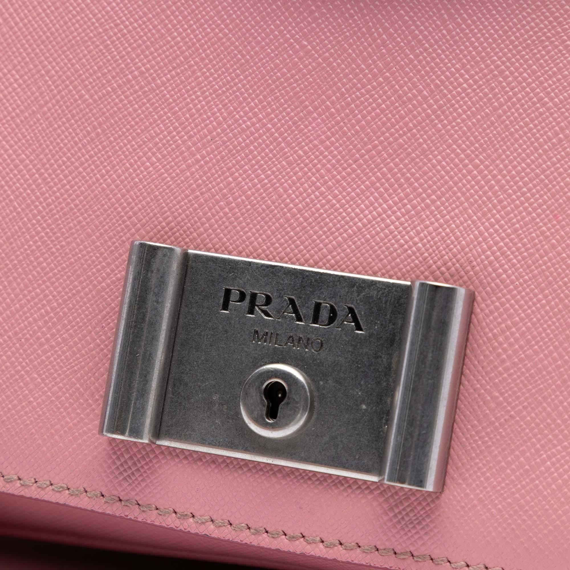 Prada Saffiano Lux Lock Chain Flap