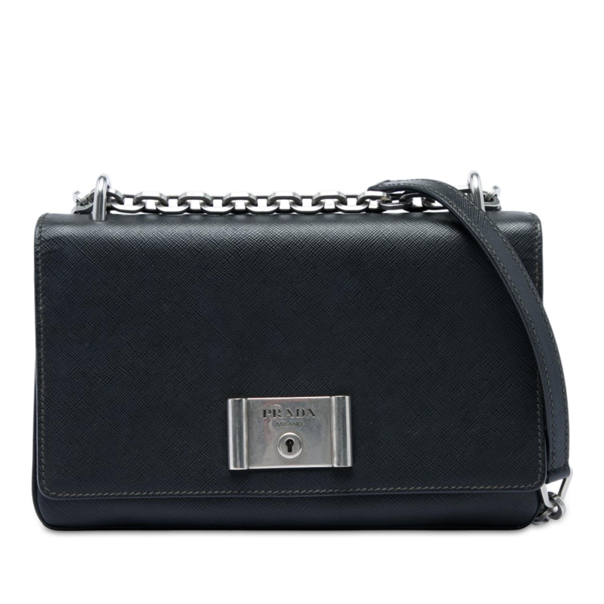Prada Saffiano Lux Lock Chain Flap