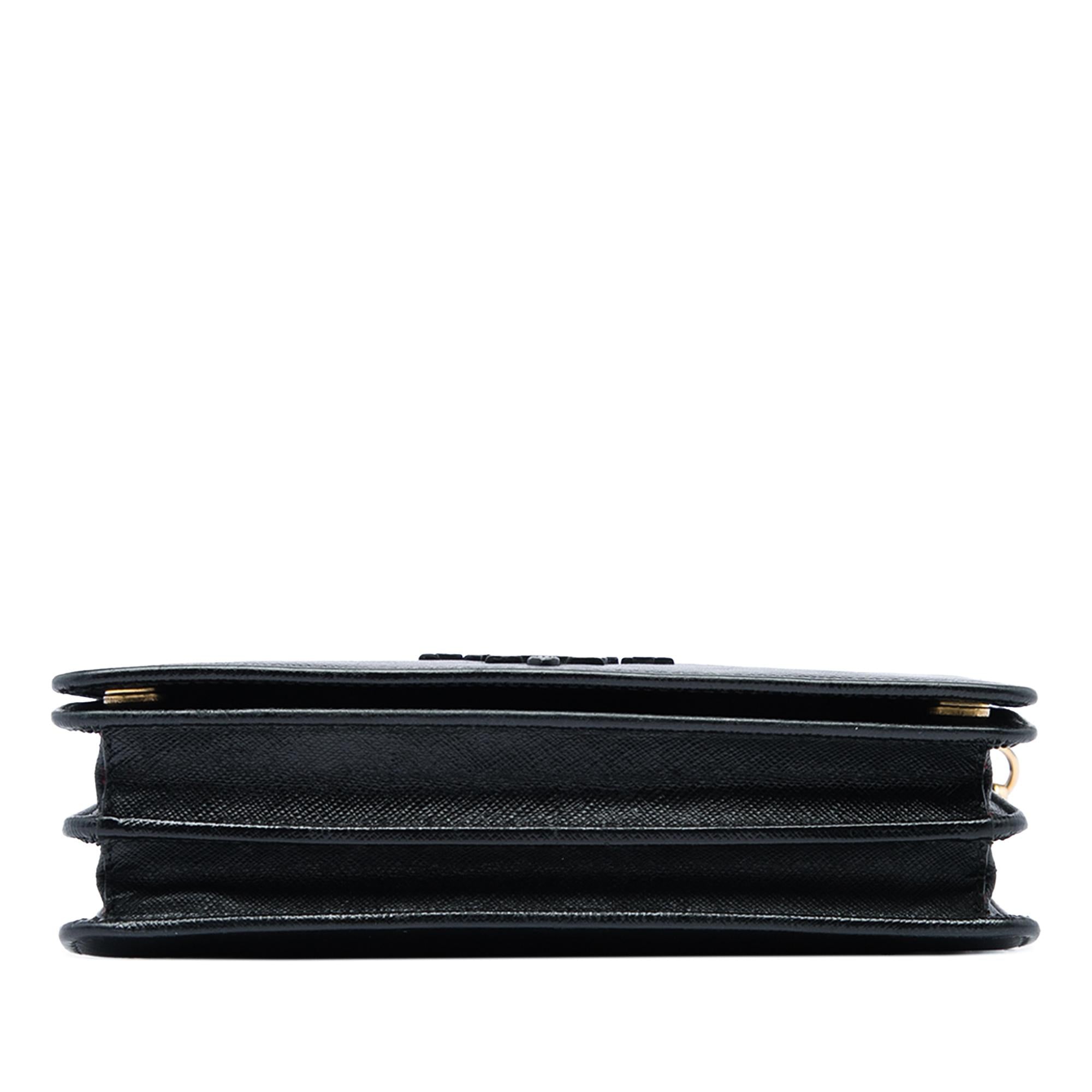 Prada Saffiano Lux Monochrome Wallet on Chain